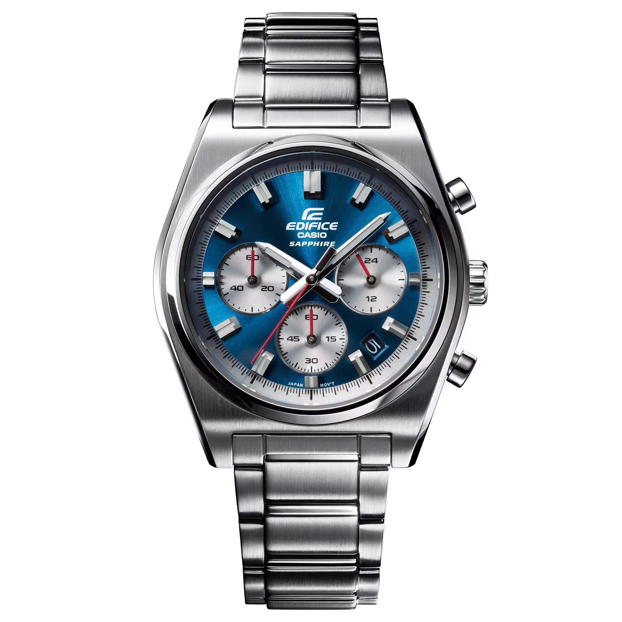 Casio EDIFICE Motorsports Chronograph Blue Sunray Dial Stainless Steel Strap Men's Watch EFB-730D-2AVUEF