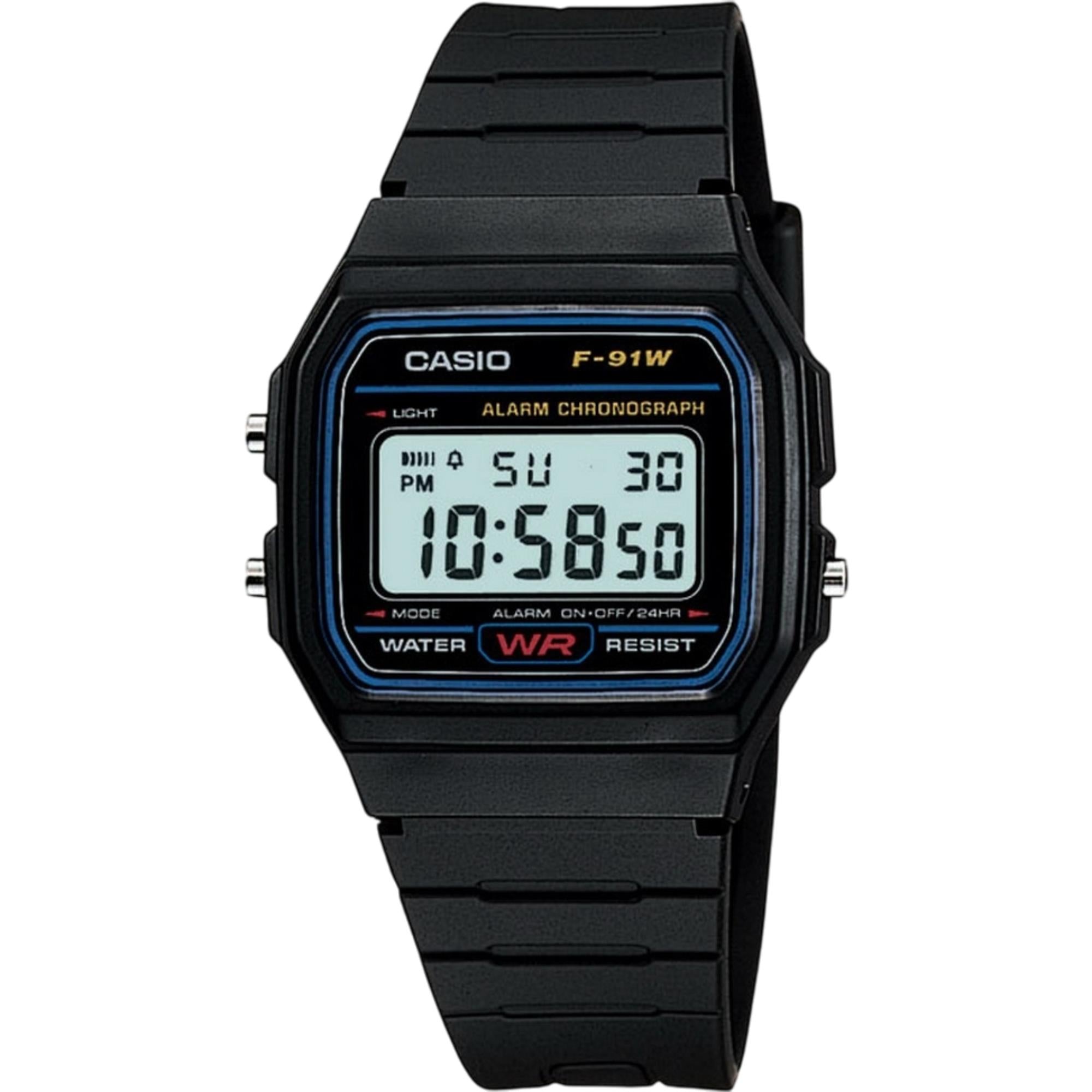 Casio Vintage Retro 35.2mm Digital Resin Strap Watch F-91W-1XY