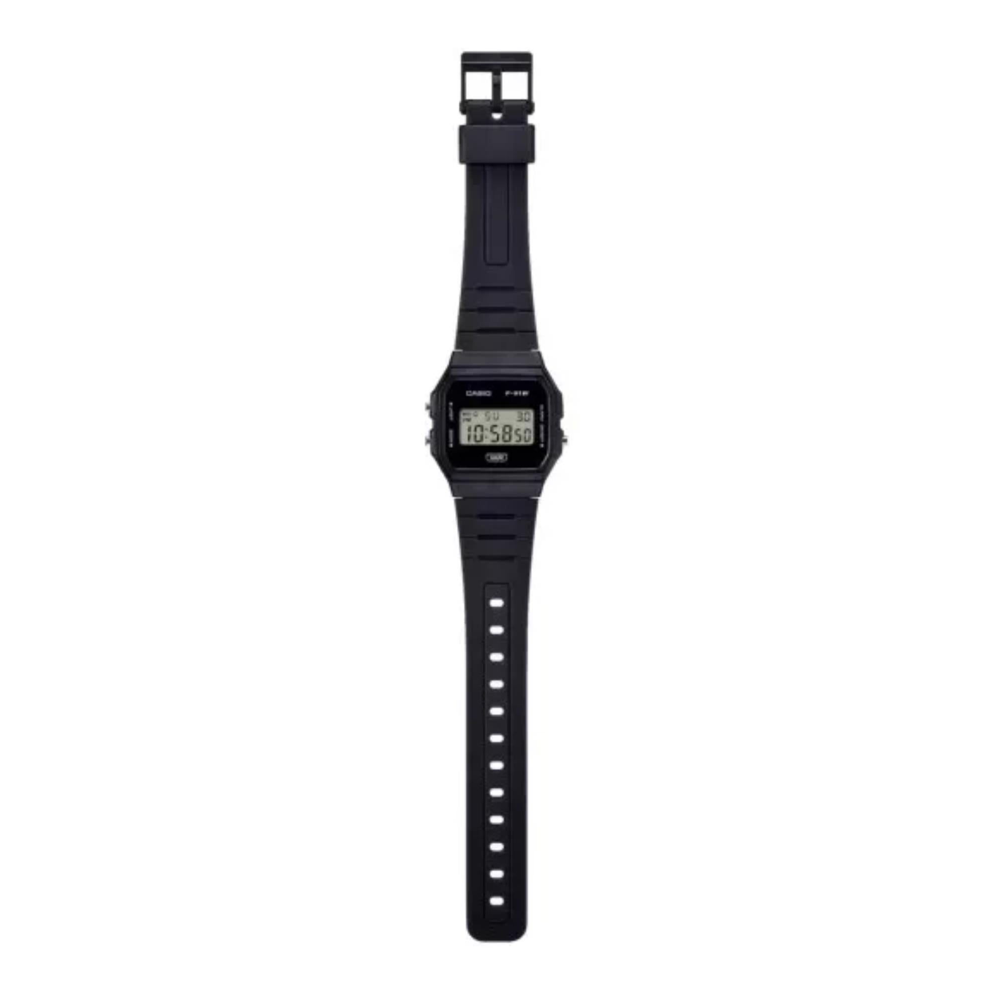 Casio Timeless Collection Digital Black Resin Strap Unisex Watch F-91WB-1AEF