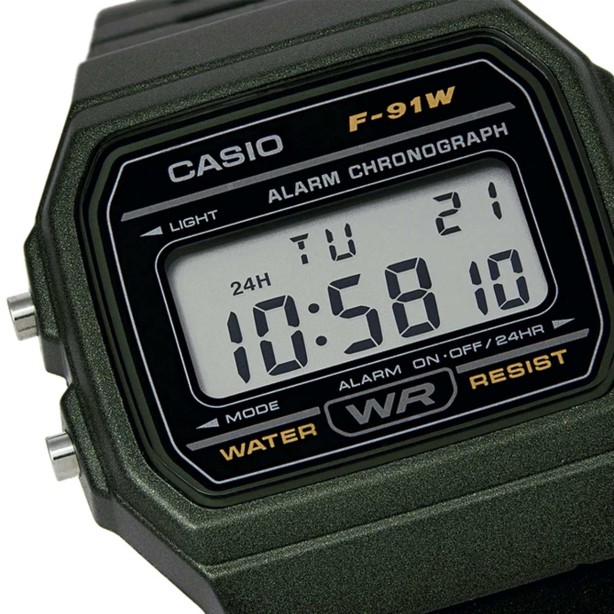 Casio Classic Collection Quartz Digital Black Resin Strap Men's Watch F-91WM-3AEF