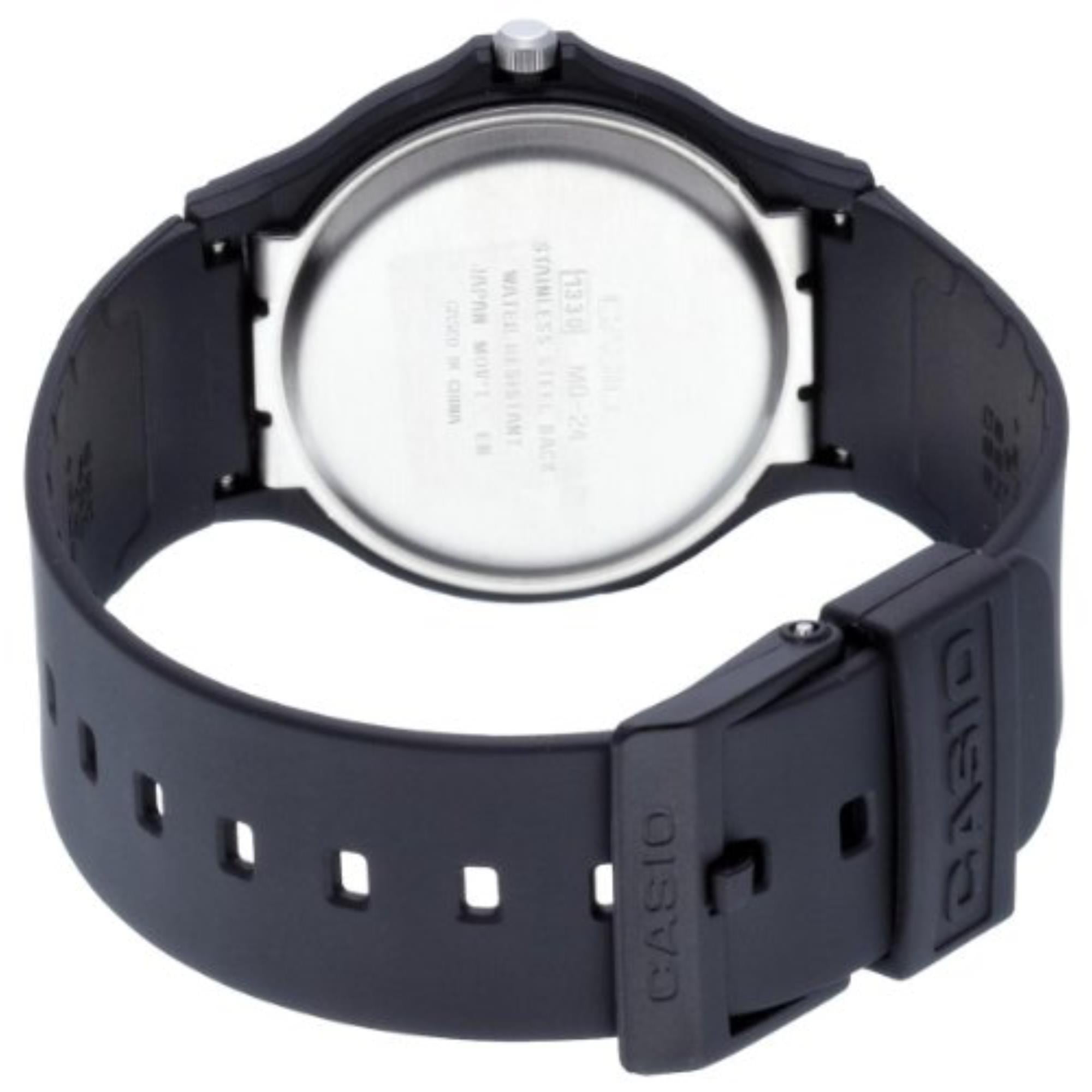 Casio Collection Quartz White Dial Black Resin Strap Unisex Watch MQ-24-7BLL