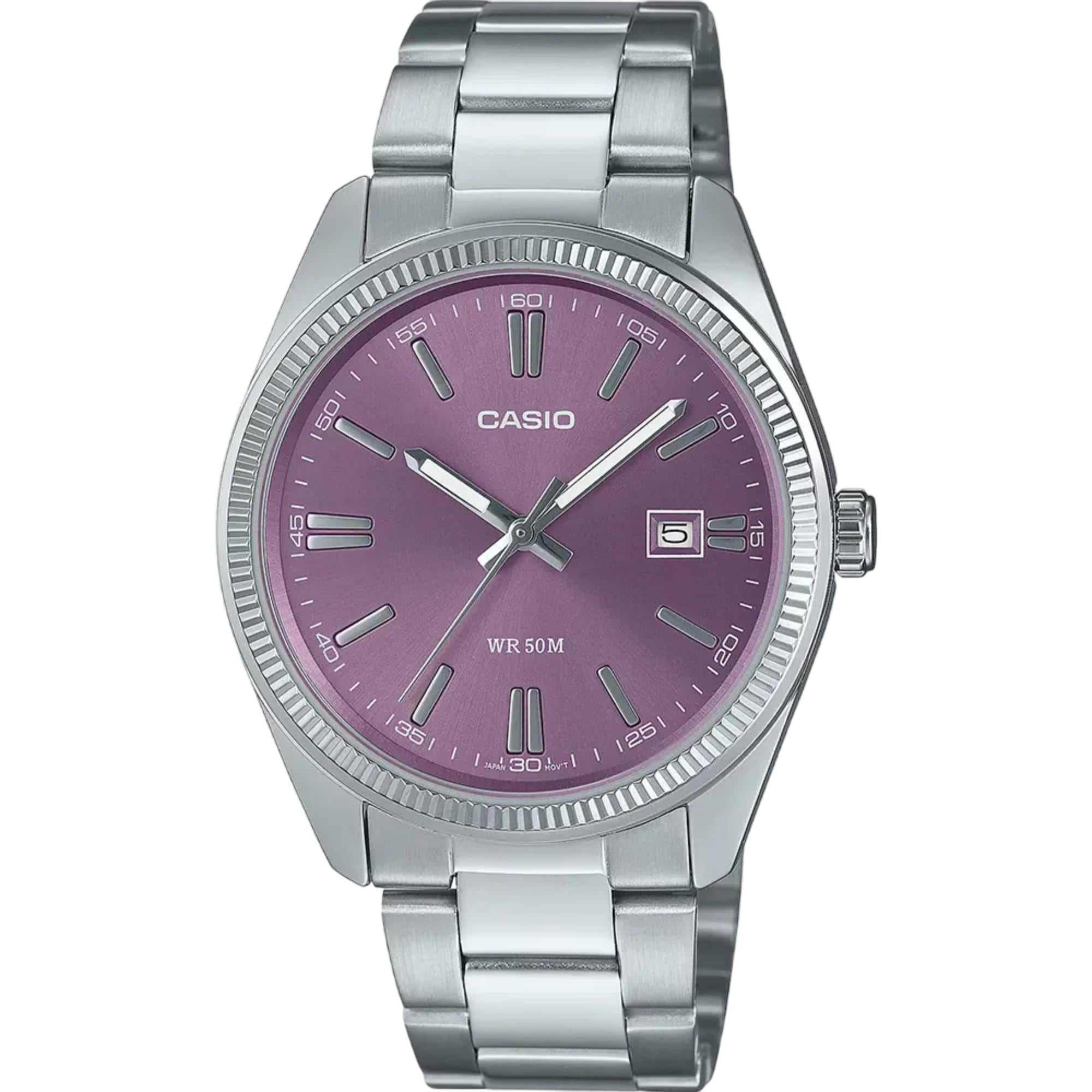 Casio MTP Series Analog Purple Dial Stainless Steel Strap Men's Watch MTP-1302PD-6AVEF