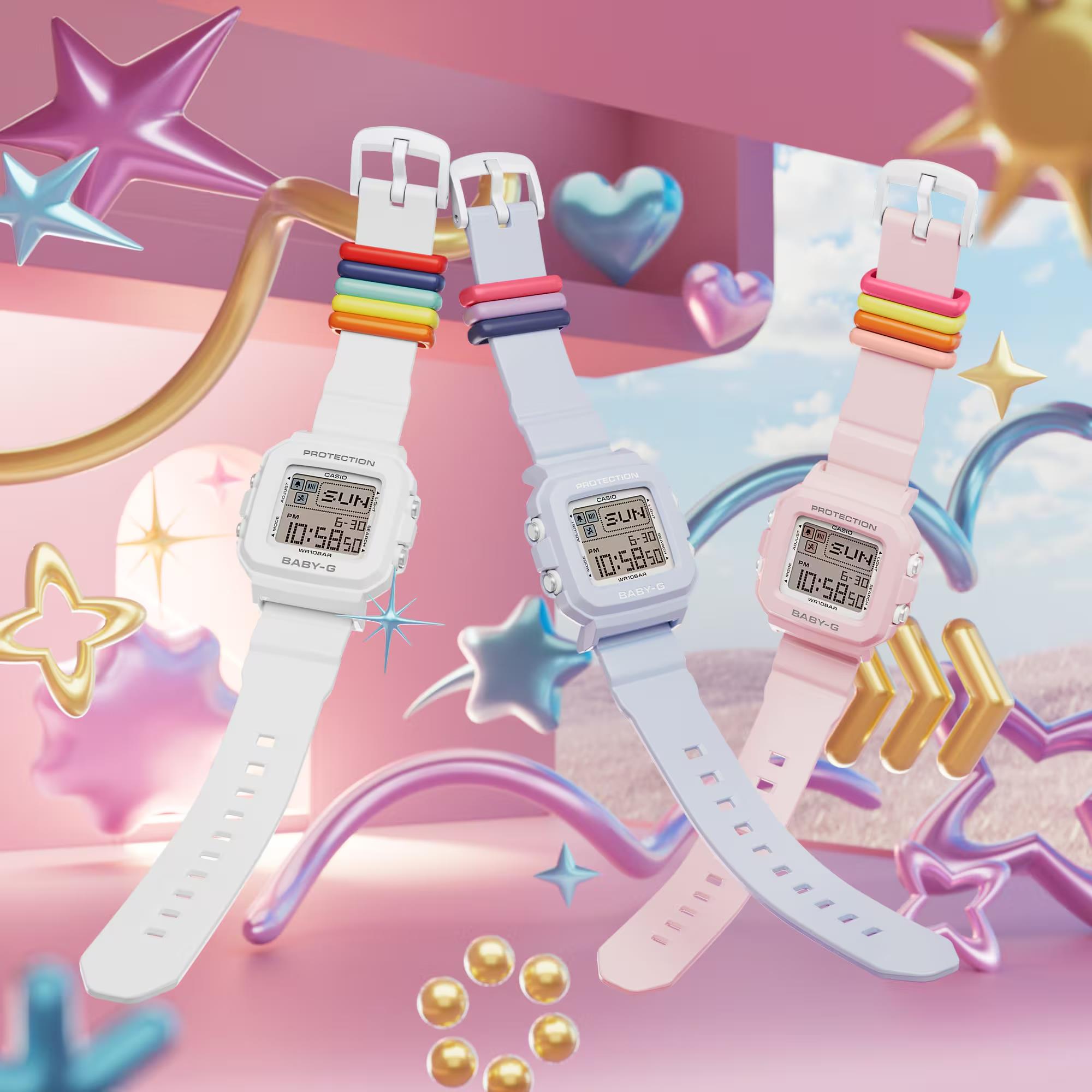 Casio BABY-G Digital White Resin Strap Women's Watch BGD-10L-7ER