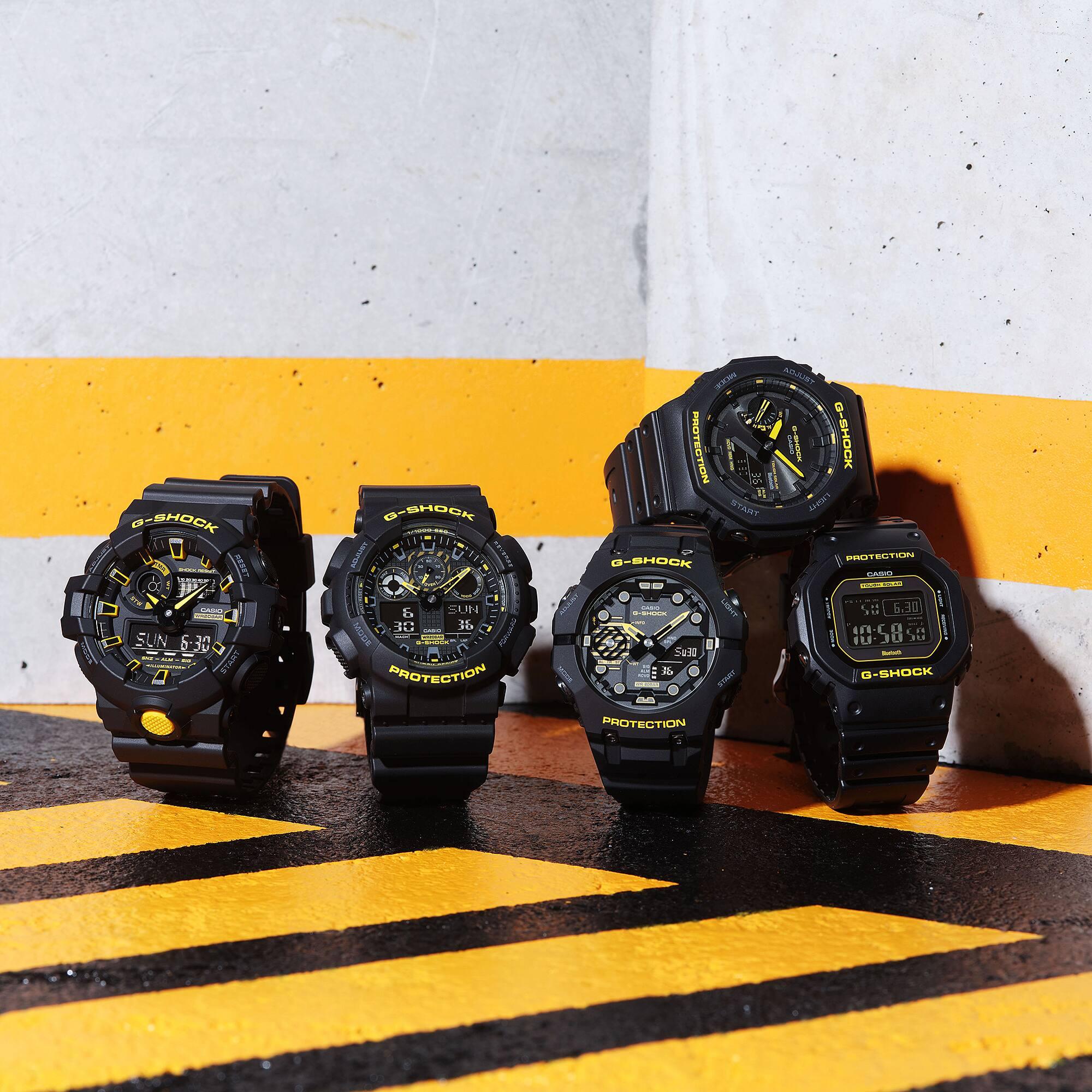 Casio G-Shock 'CAUTION YELLOW' Digital Black Resin Strap Men's Watch GA-100CY-1AER
