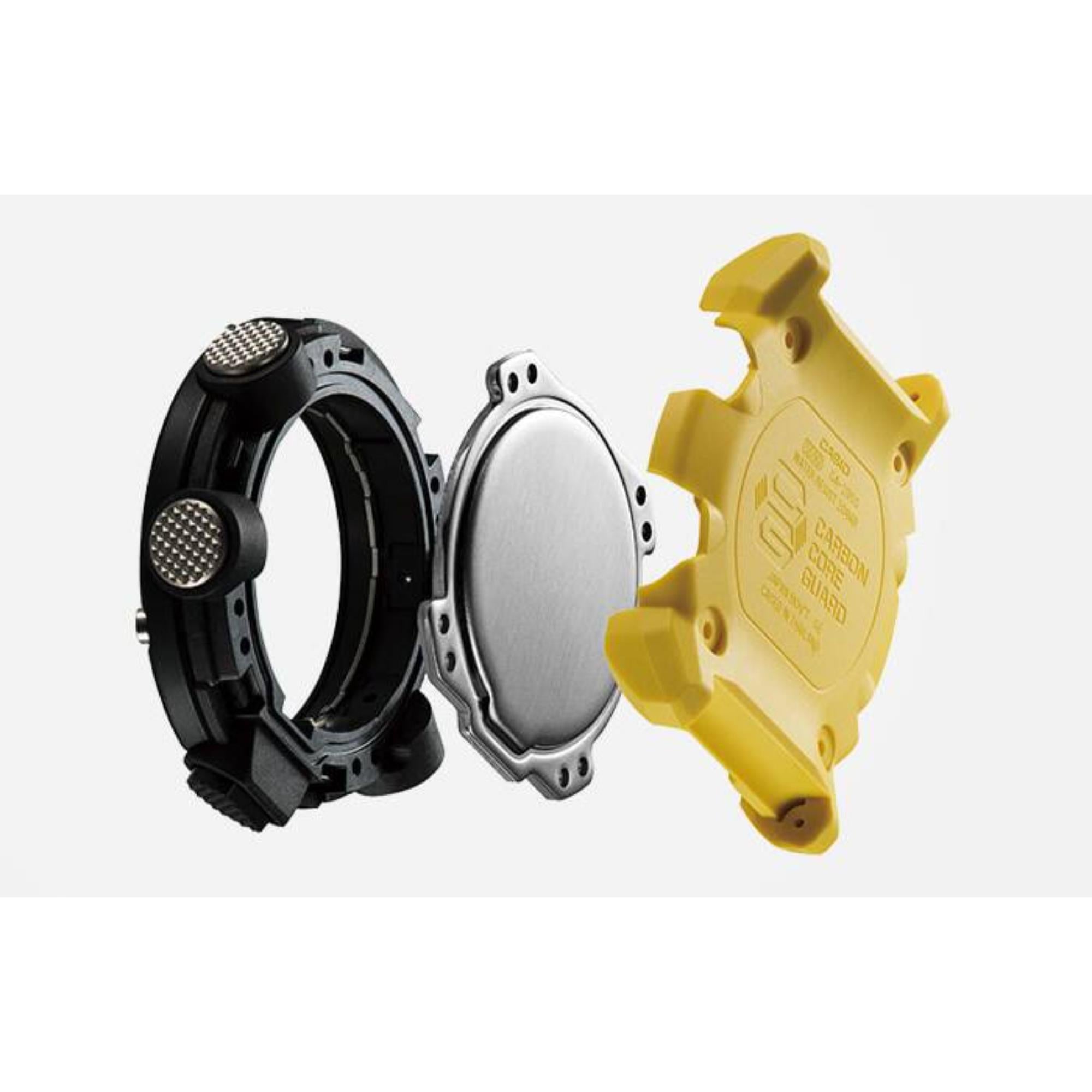 Casio G-Shock Carbon Core Guard Black Dial Yellow Resin Strap Men's Watch GA-2000-1A9ER