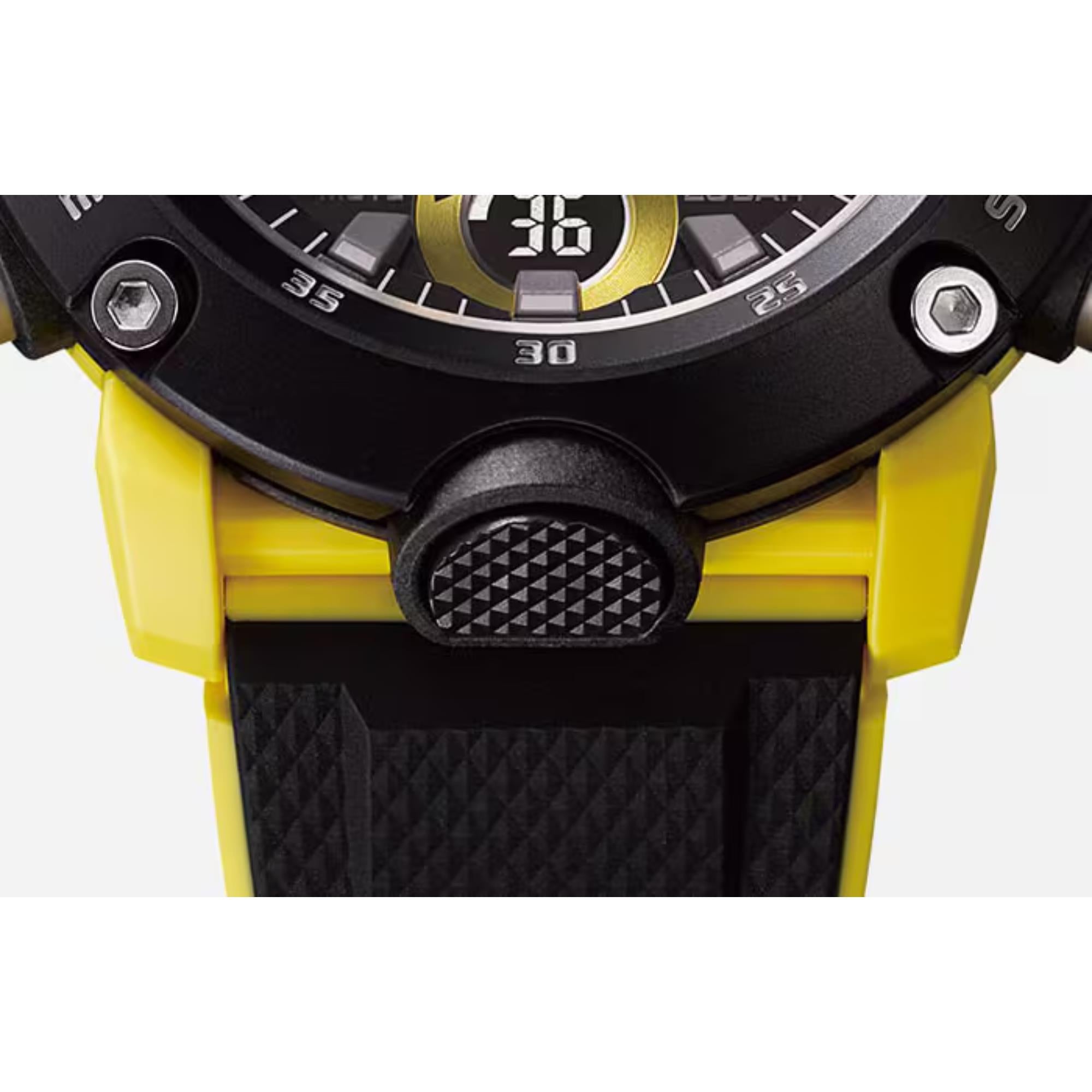 Casio G-Shock Carbon Core Guard Black Dial Yellow Resin Strap Men's Watch GA-2000-1A9ER