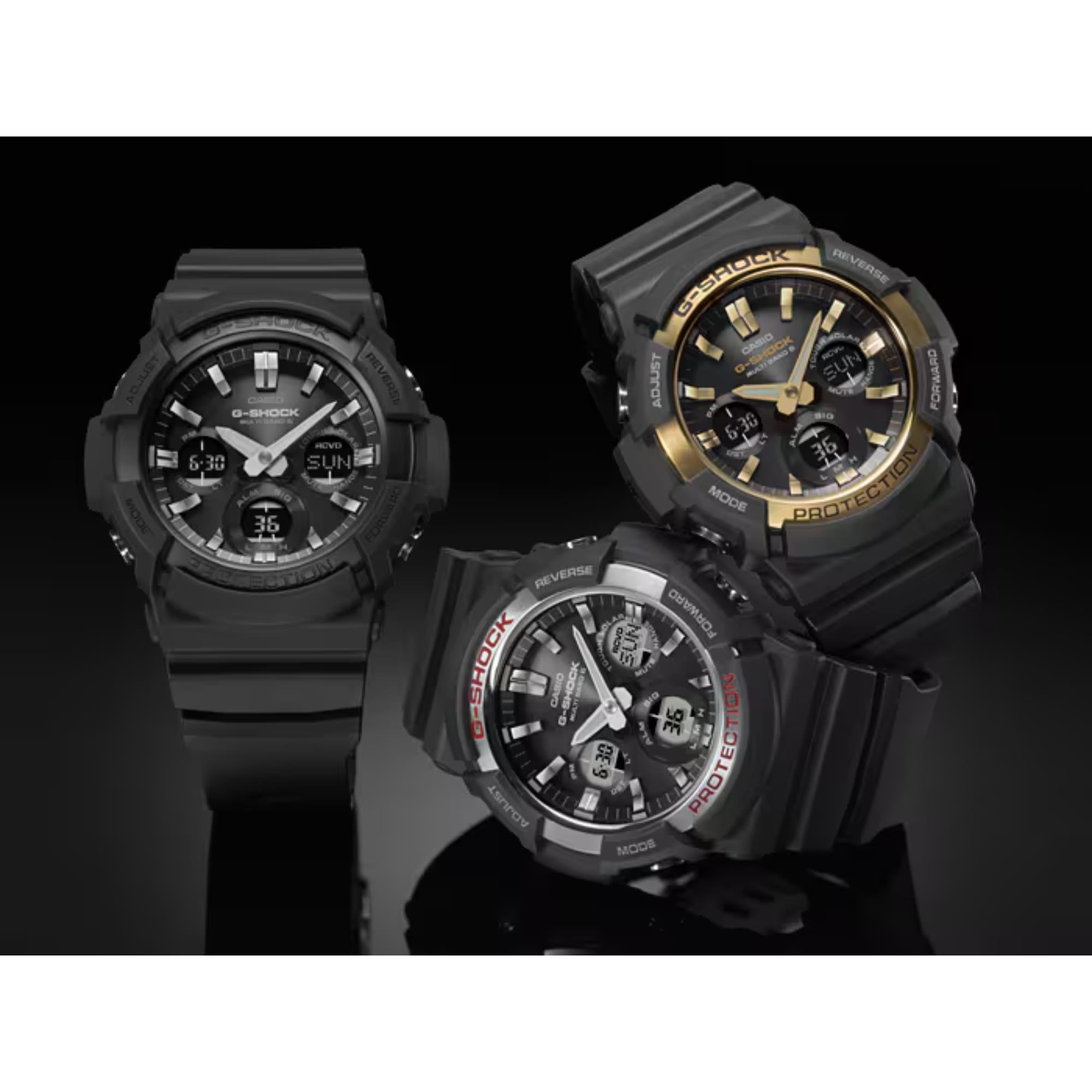 Casio G-Shock Solar Analogue-Digital Black Resin Strap Men's Watch GAW-100B-1AER