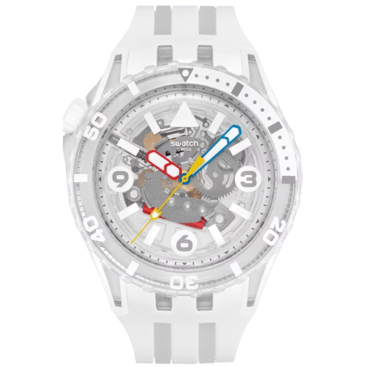 Swatch Silver and White Minimalist Analog Watch Swatch SUOK105 Men main image 4