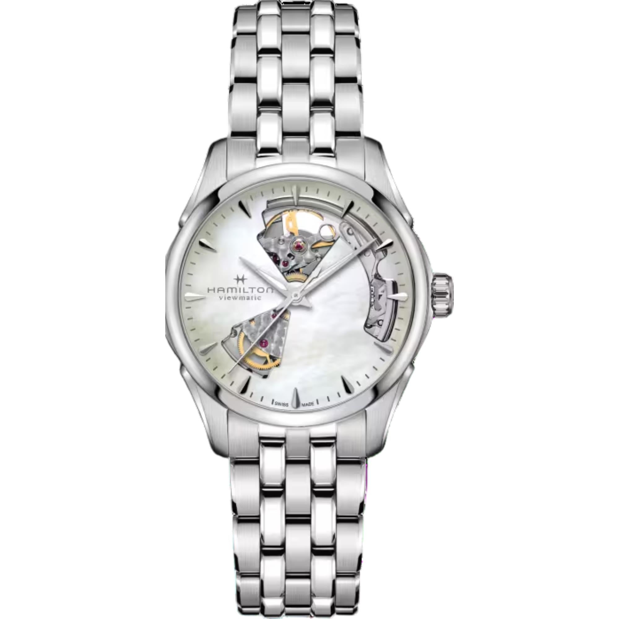 Hamilton Jazzmaster Open Heart Automatic Mother of Pearl Steel Strap Women's Watch H32215190