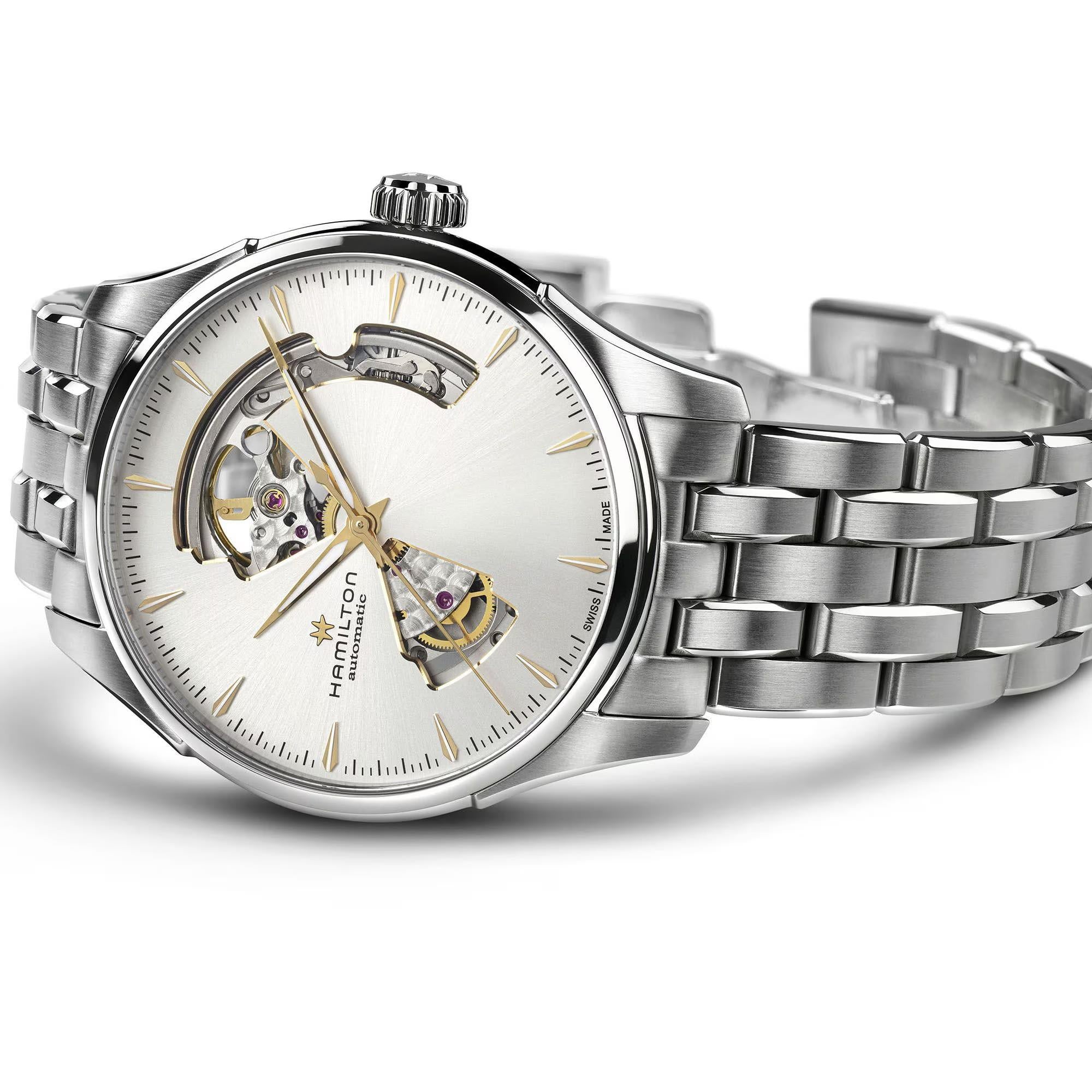 Hamilton Jazzmaster Open Heart Automatic Silver Dial Steel Strap Men's Dress Watch H32675151