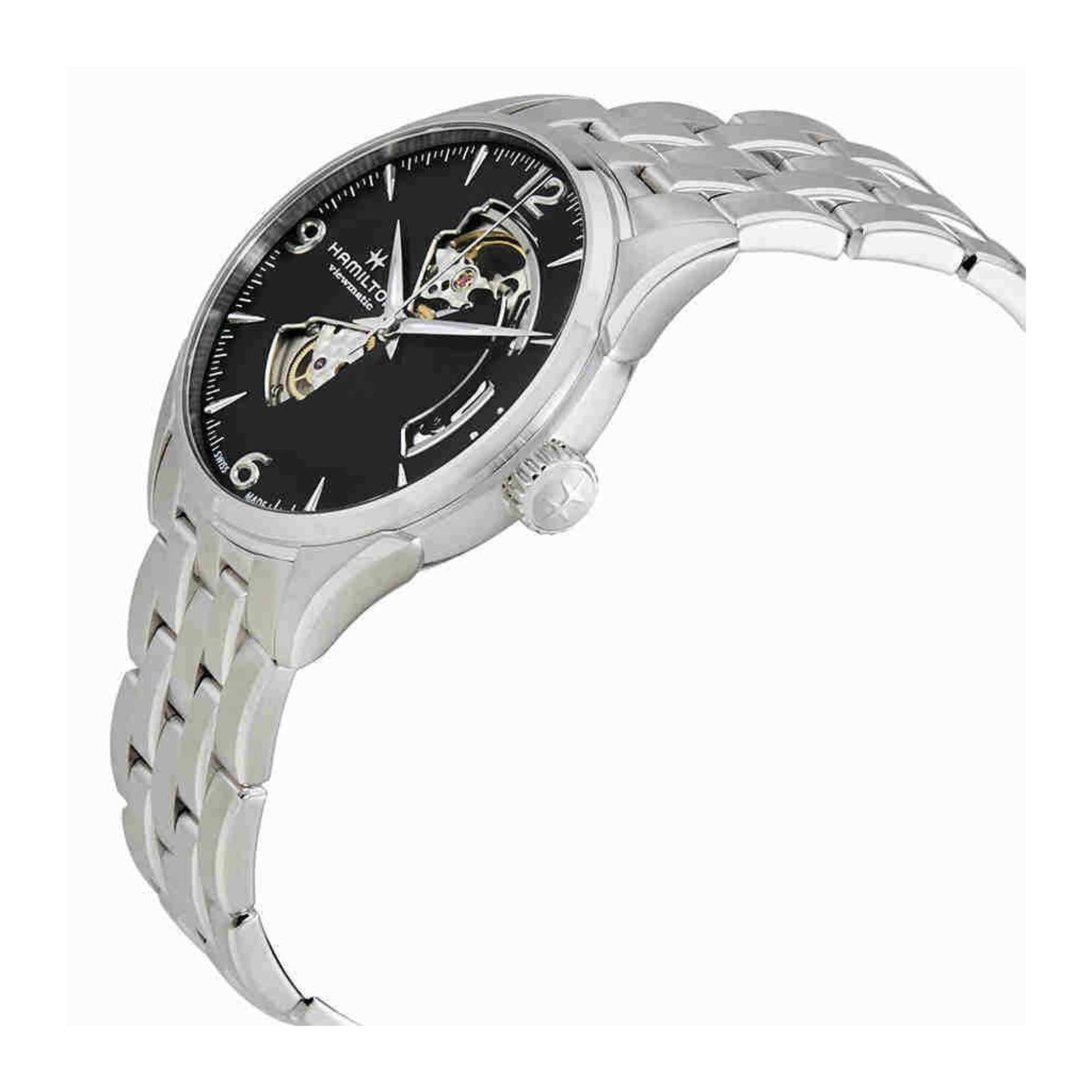 Hamilton Jazzmaster Open Heart Auto Black Dial Steel Strap Men's Dress Watch H32705131