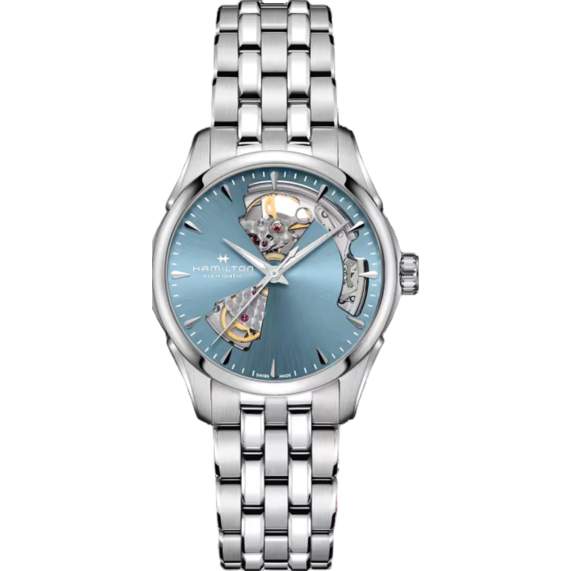 Hamilton Jazzmaster Open Heart Automatic Blue Dial Steel Strap Women's Watch H32215140