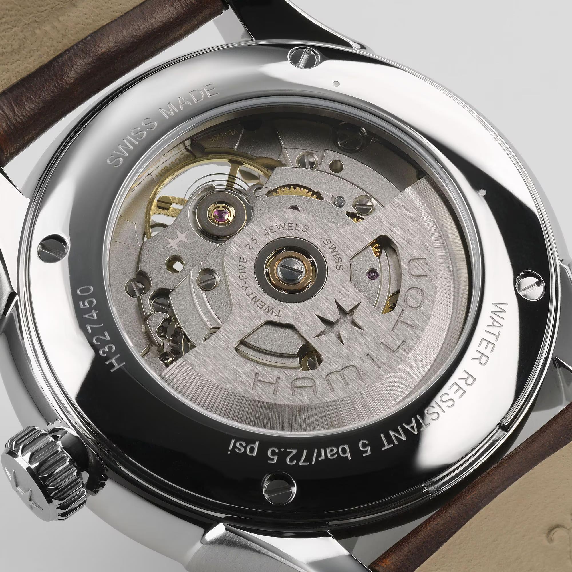 Hamilton Jazzmaster Open Heart Automatic Burgundy Dial Leather Strap Men's Watch H32675570