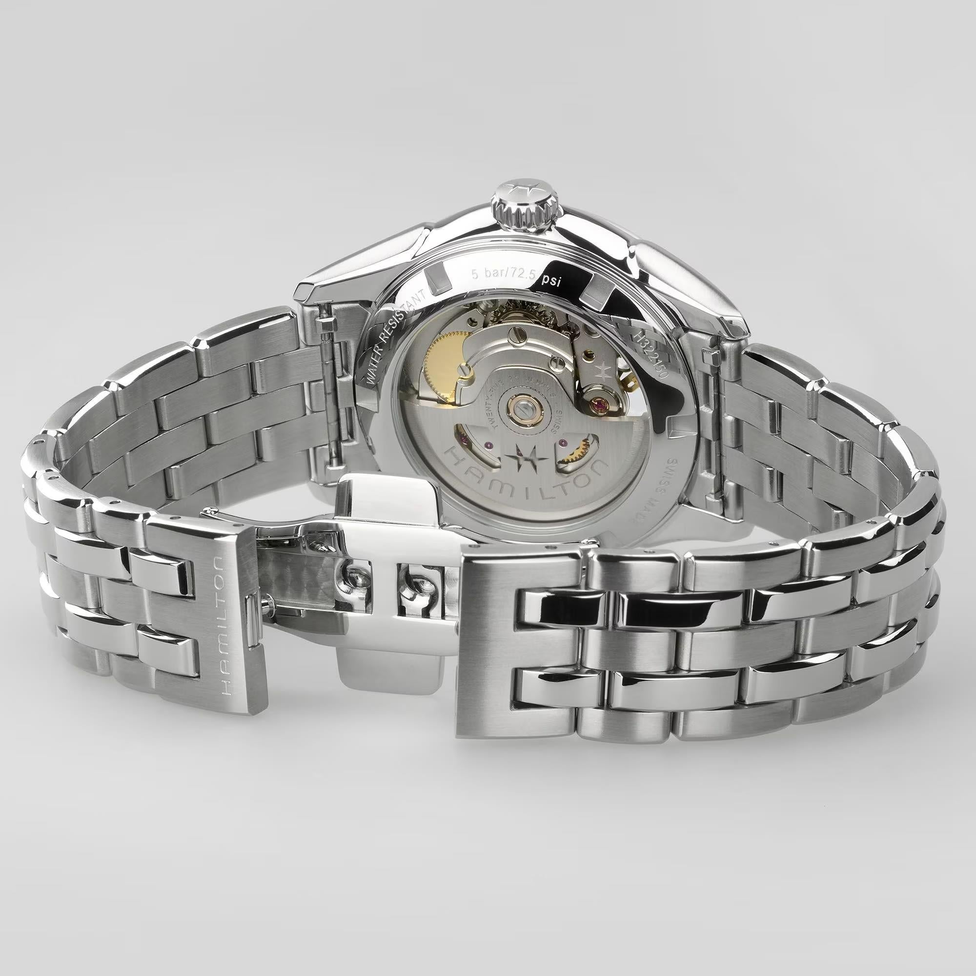 Hamilton Jazzmaster Open Heart Automatic Apricot Dial Steel Strap Women's Watch H32215100
