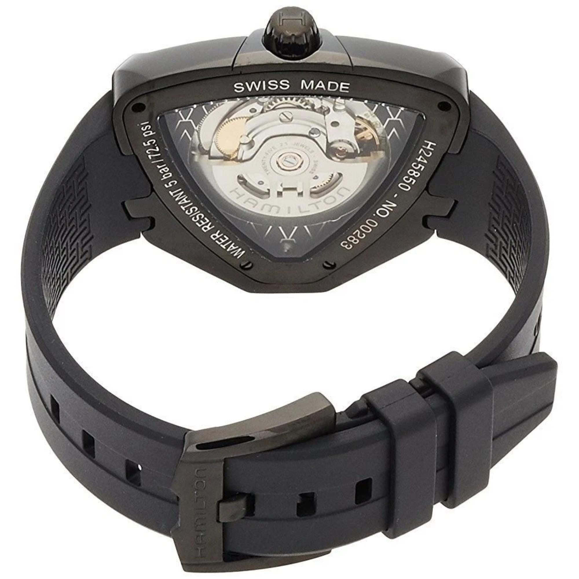 Hamilton Ventura Elvis80 Automatic Black Dial Rubber Strap Men's Watch H24585331