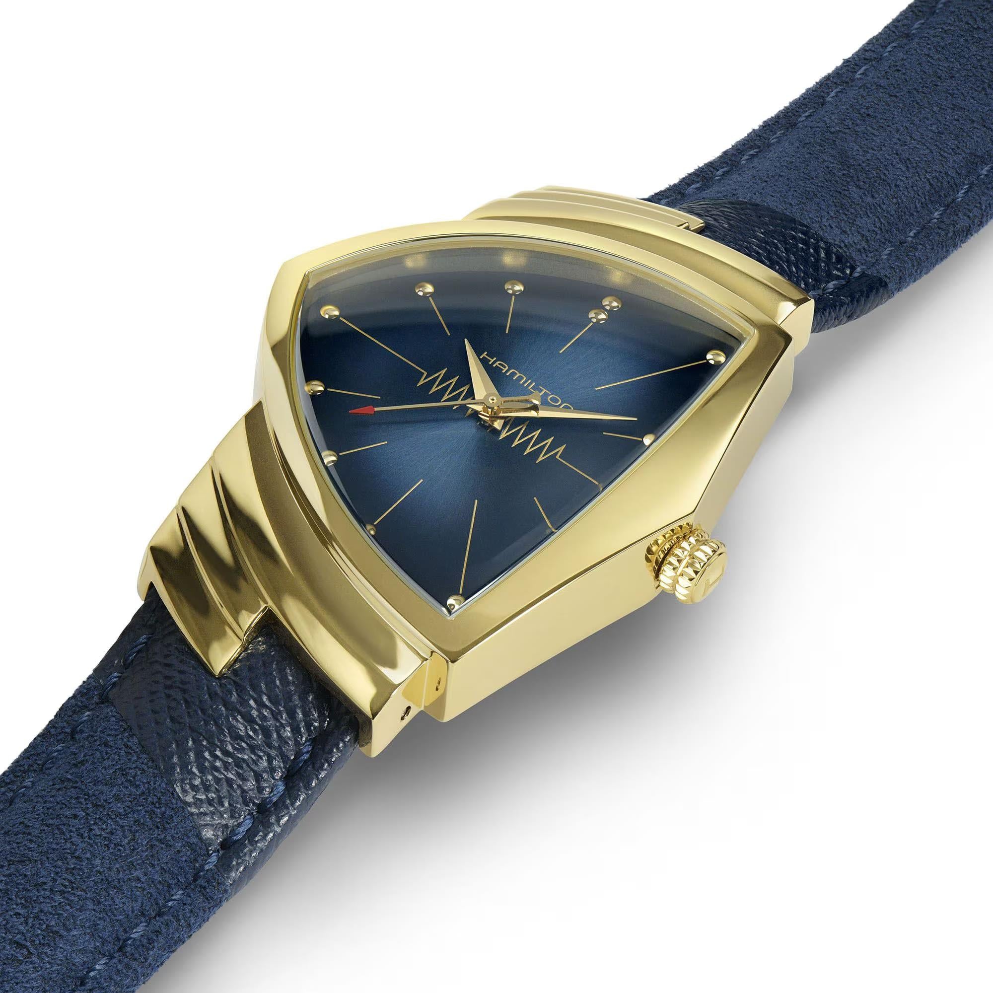 Hamilton Ventura Quartz Blue Dial NATO Strap Unisex Watch H24301941