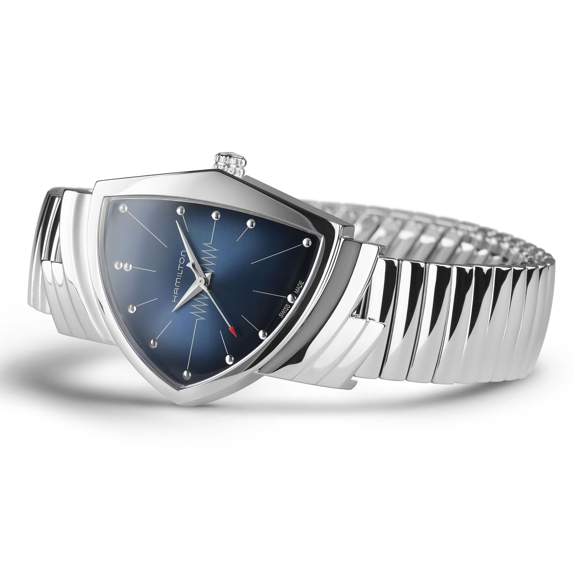 Hamilton Ventura Quartz Blue Dial Steel Strap Unisex Watch H24411142