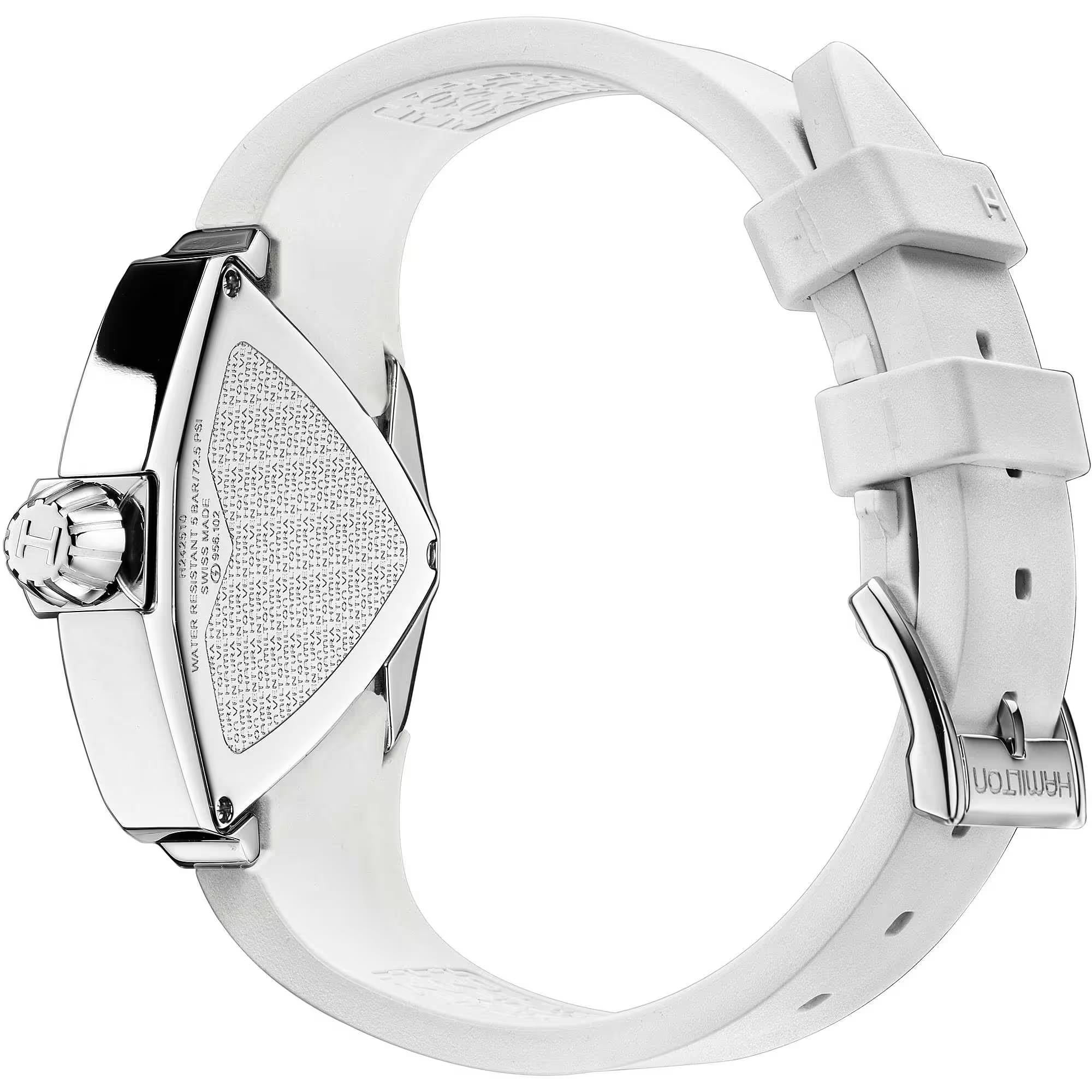 Hamilton Ventura S Quartz Mother of Pearl Dial Rubber Strap Women's Watch H24251391
