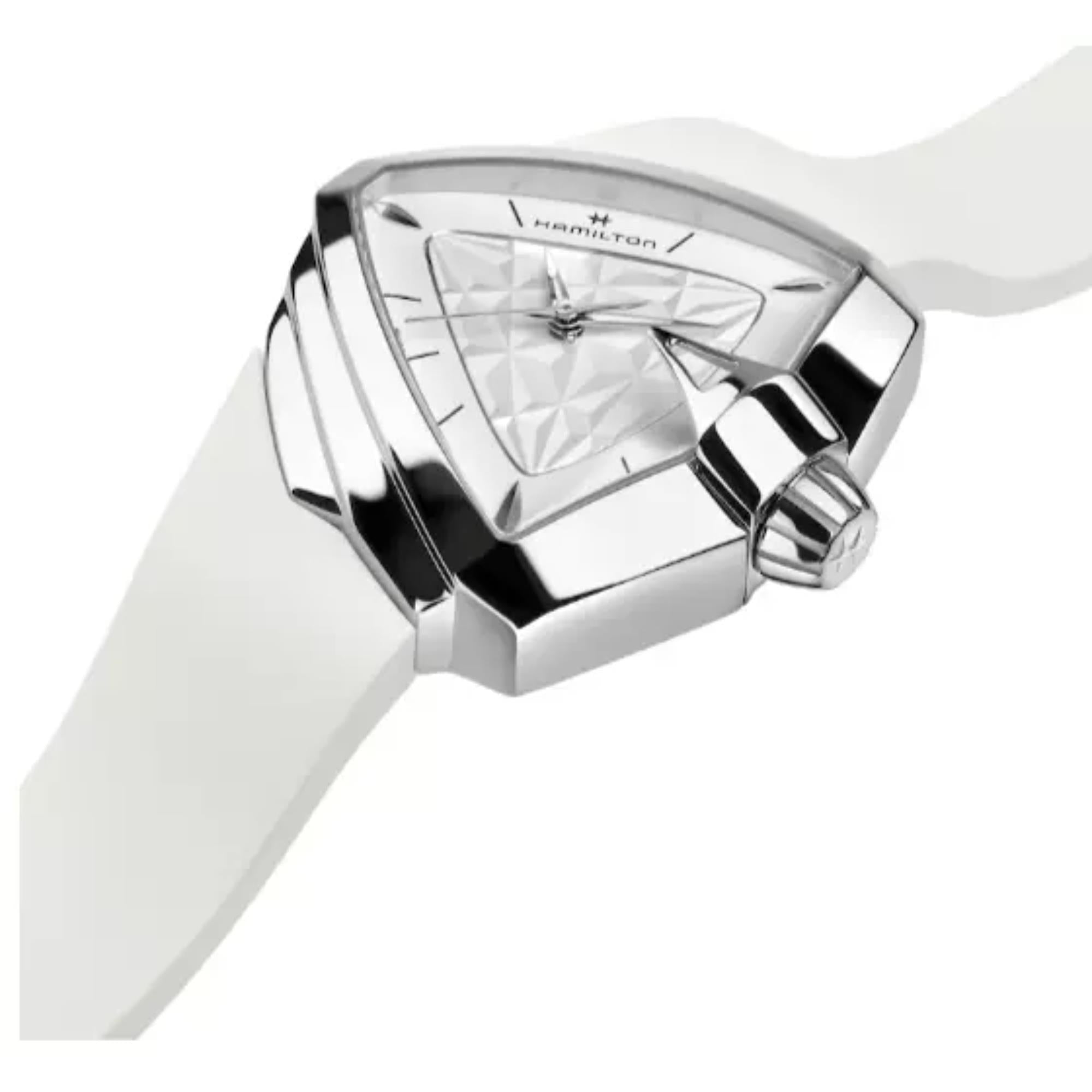 Hamilton Ventura S Quartz Mother of Pearl Dial Rubber Strap Women's Watch H24251391