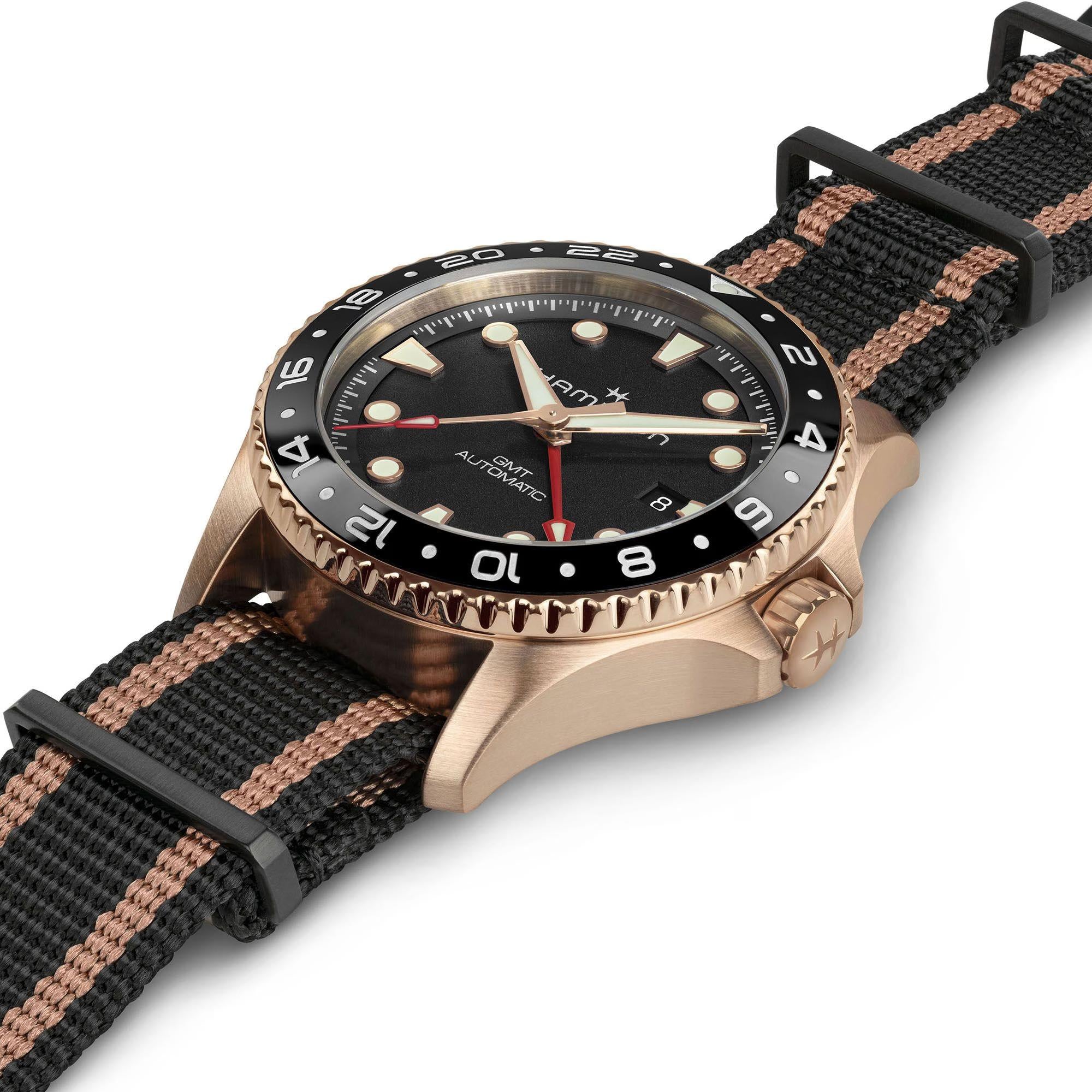 Hamilton Khaki Navy Scuba GMT Automatic Black Dial NATO Strap Unisex Watch H82565930