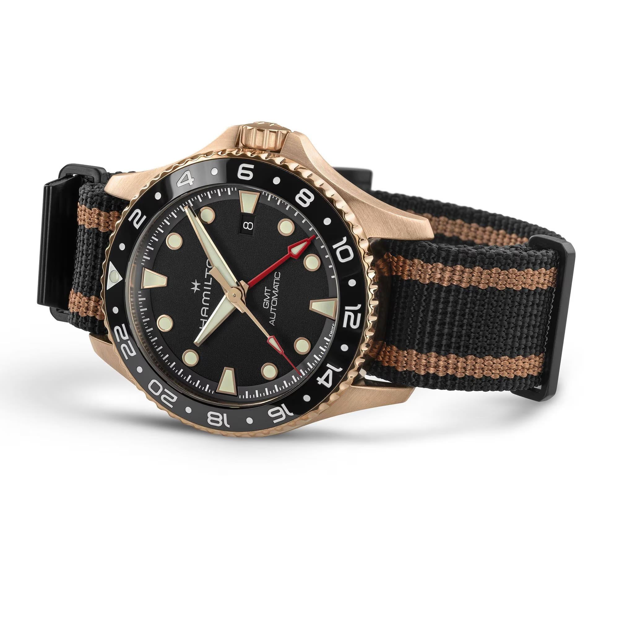 Hamilton Khaki Navy Scuba GMT Automatic Black Dial NATO Strap Unisex Watch H82565930