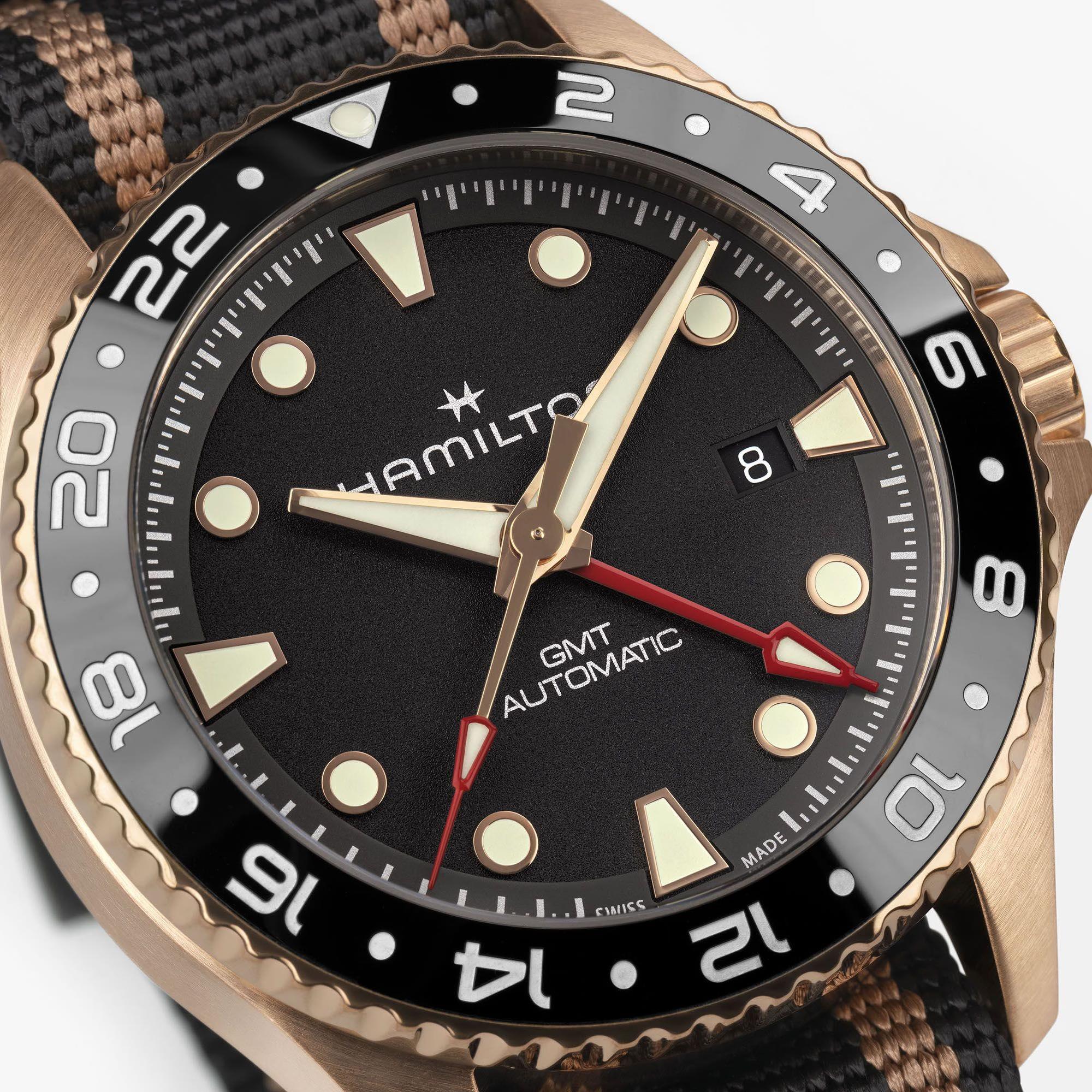 Hamilton Khaki Navy Scuba GMT Automatic Black Dial NATO Strap Unisex Watch H82565930