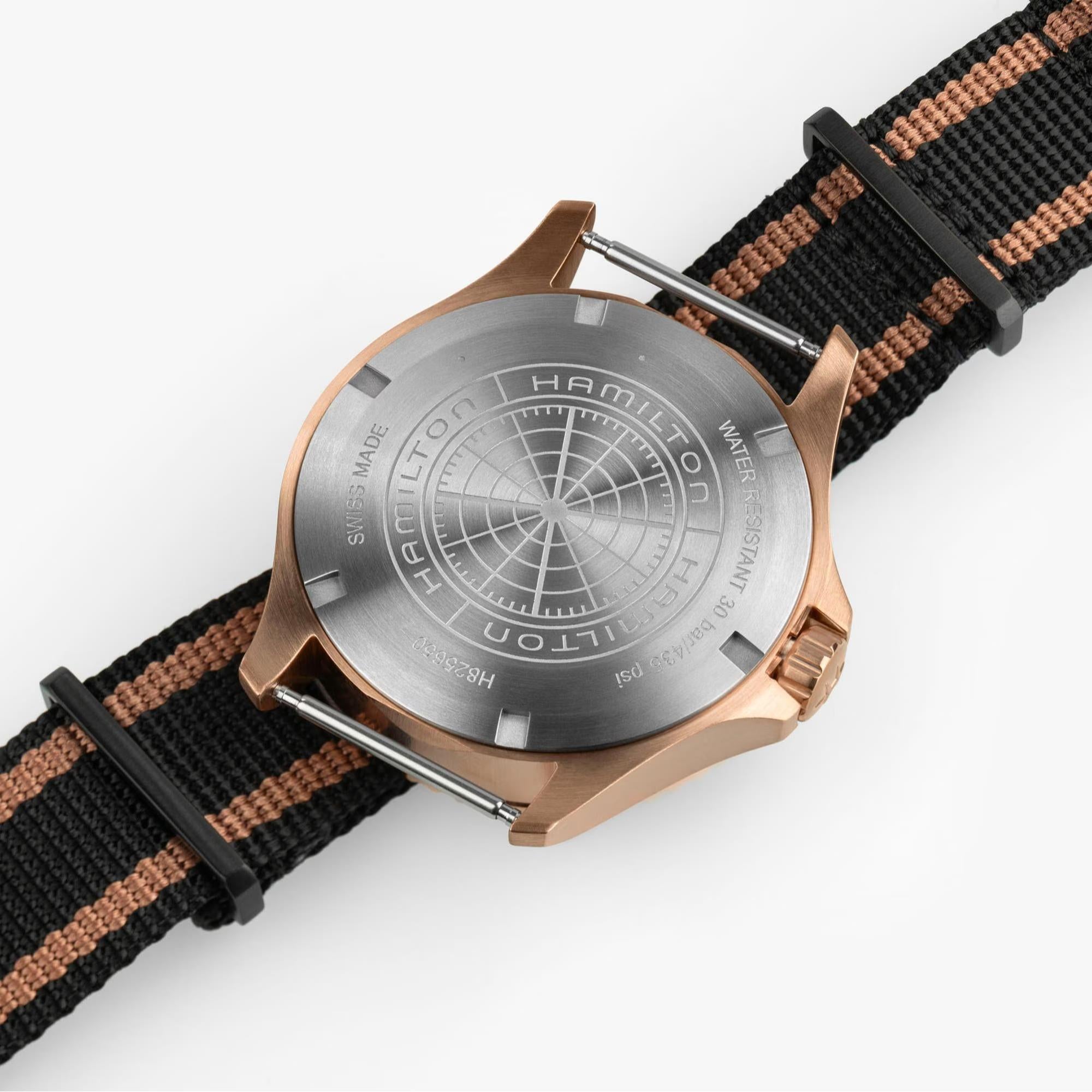 Hamilton Khaki Navy Scuba GMT Automatic Black Dial NATO Strap Unisex Watch H82565930