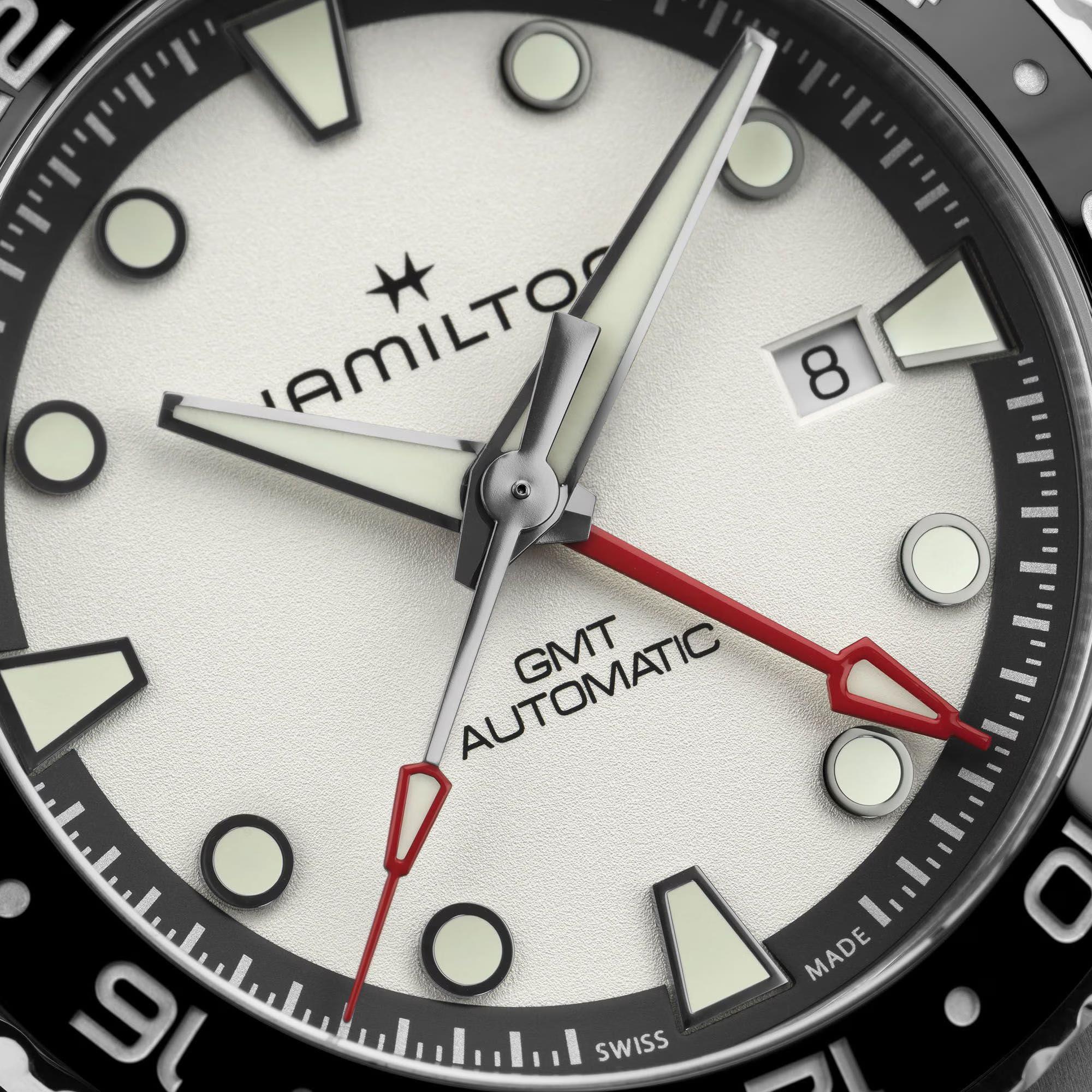 Hamilton Khaki Navy Scuba GMT Automatic Silver Dial Steel Strap Unisex Watch H82555150