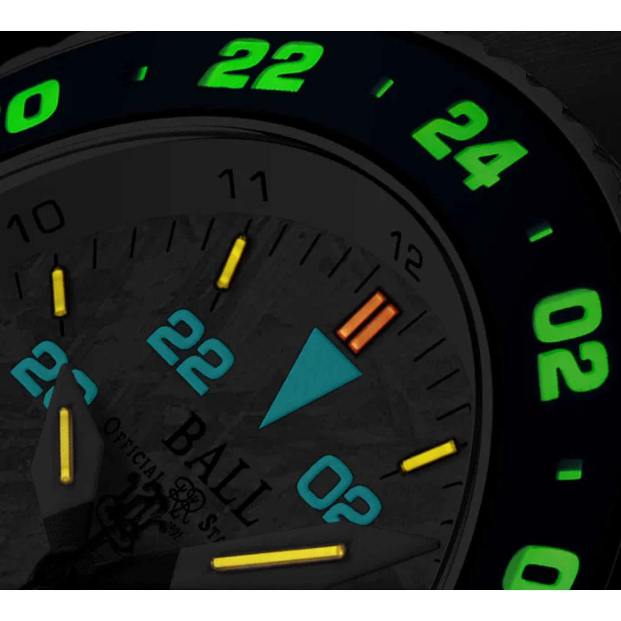BALL Engineer Hydrocarbon AeroGMT II Meteorite Dial Stainless Steel Strap Men's Watch DG2118C-S20C-MSL