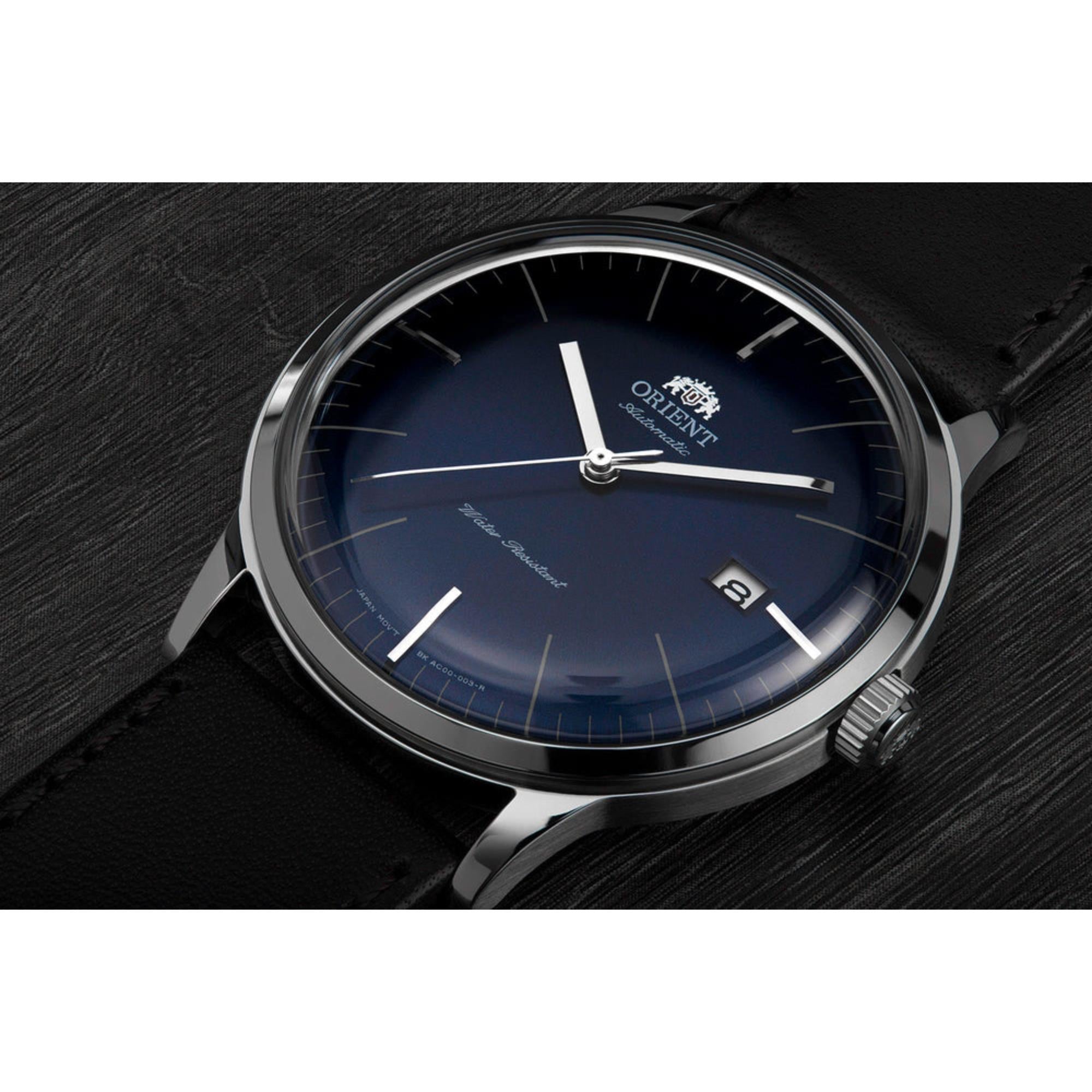 Orient Bambino 2nd Generation Version 3 Blue Dial Leather Strap Men's Watch TAC0000DD0