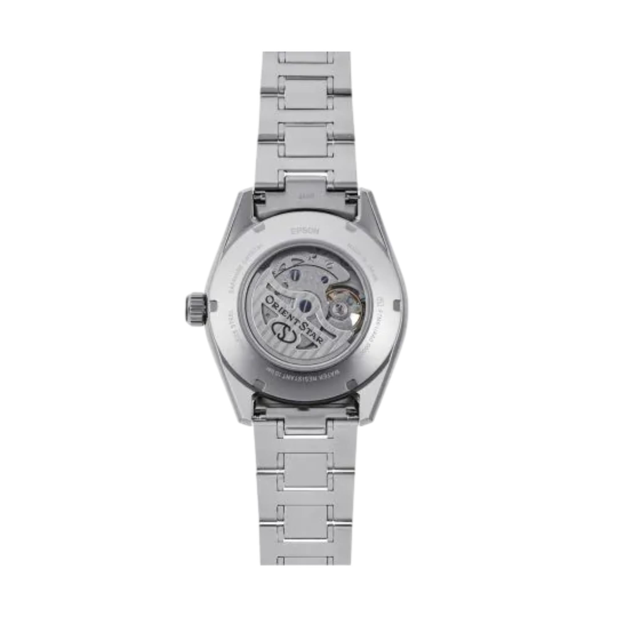 Orient Star Contemporary Black Dial Stainless Steel Strap Men's Watch RE-AY0001B00B