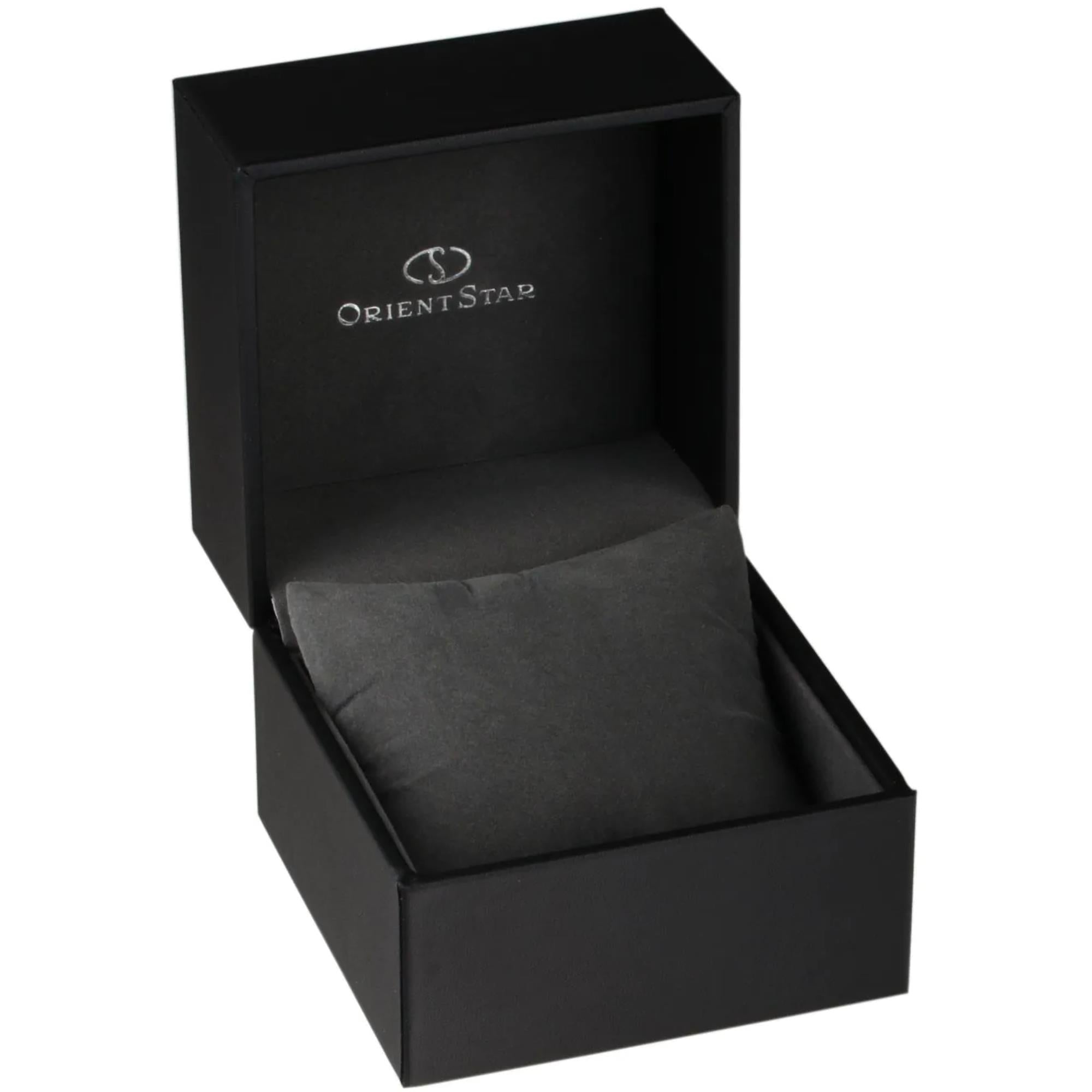 Orient Star Contemporary Black Dial Stainless Steel Strap Men's Watch RE-AY0001B00B
