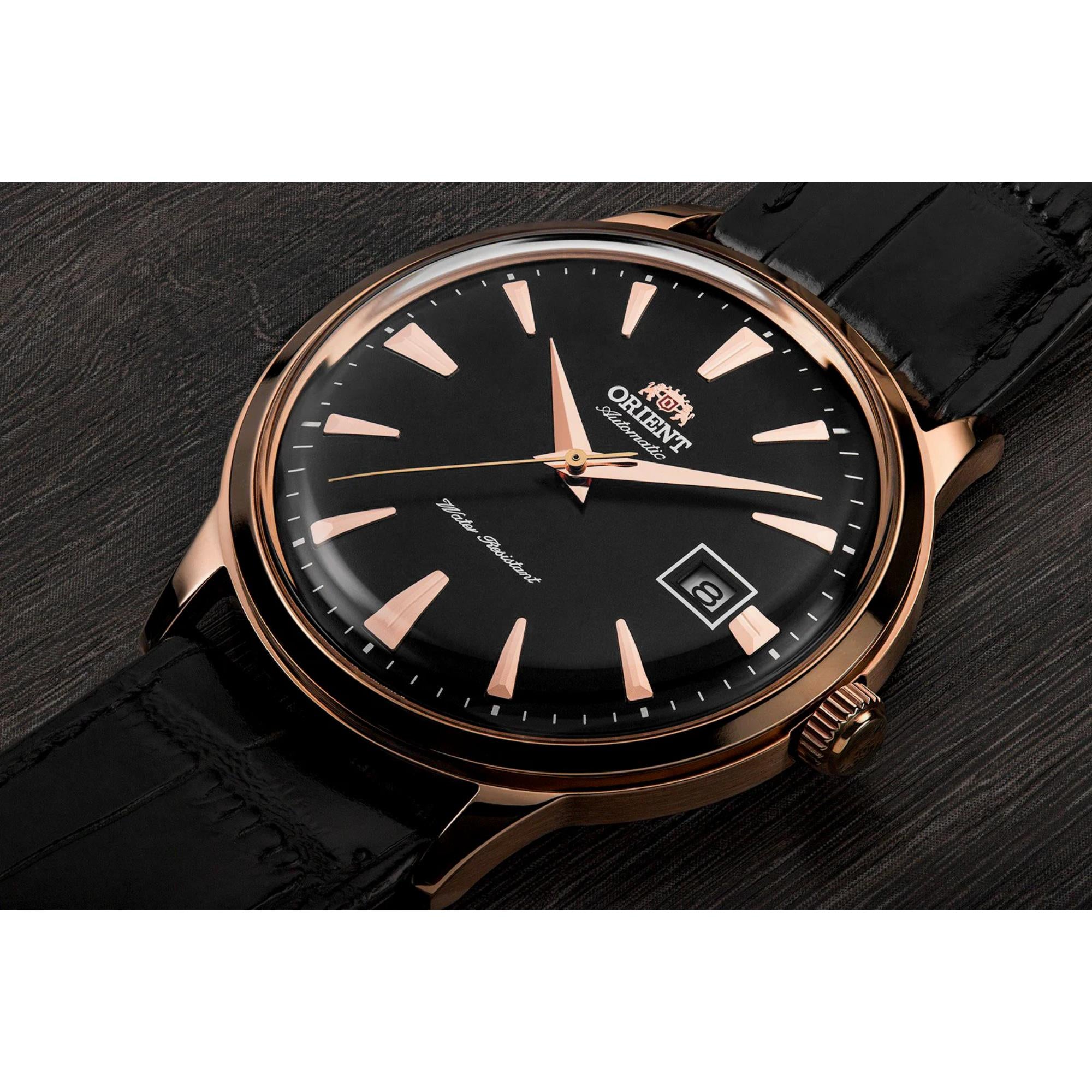 Orient Bambino 41mm Black Dial Leather Mens Automatic Watch TAC00001B0