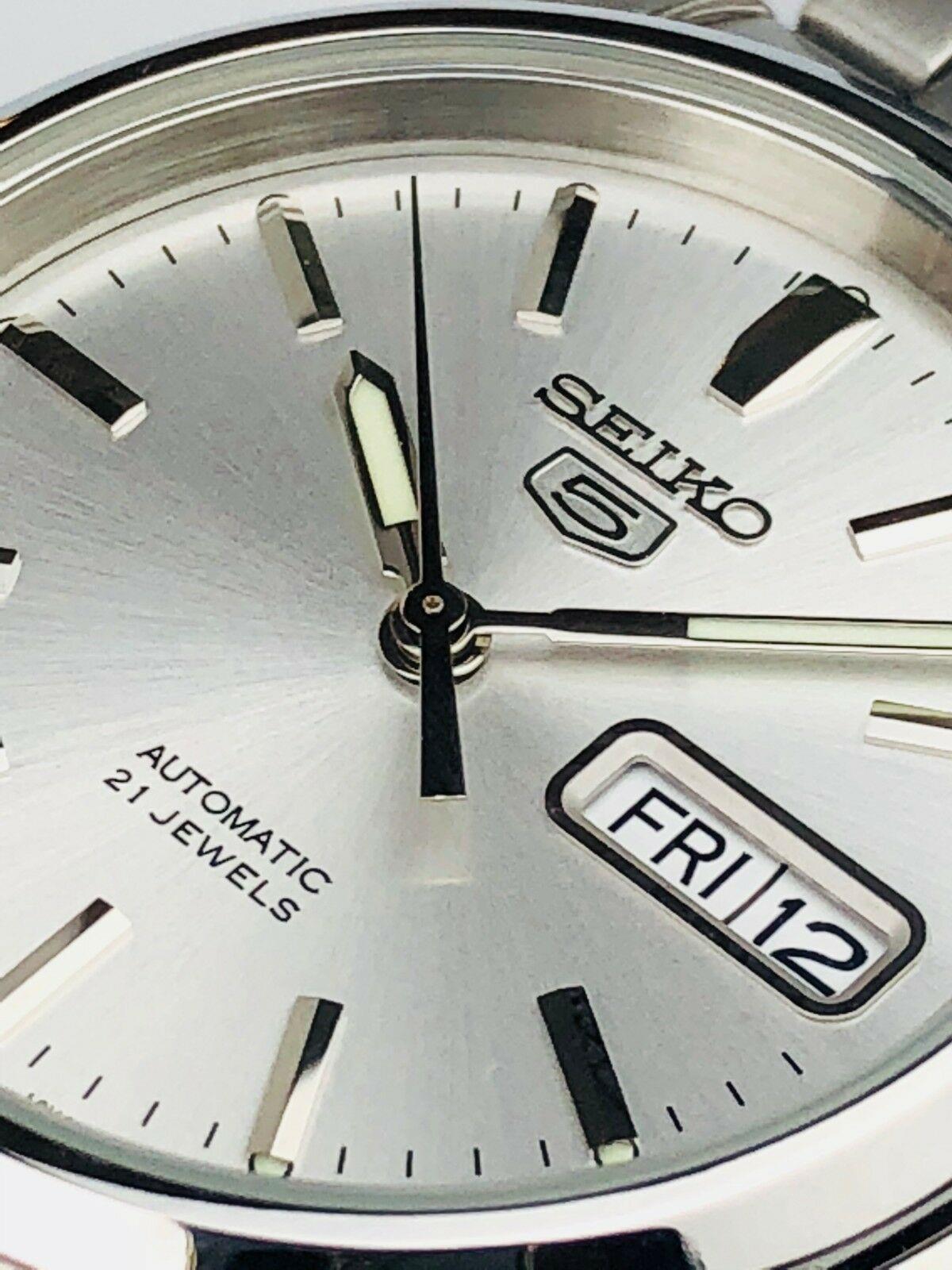 Seiko 5 Automatic Silver Dial Stainless Steel Bracelet Men's Watch SNKK65K1