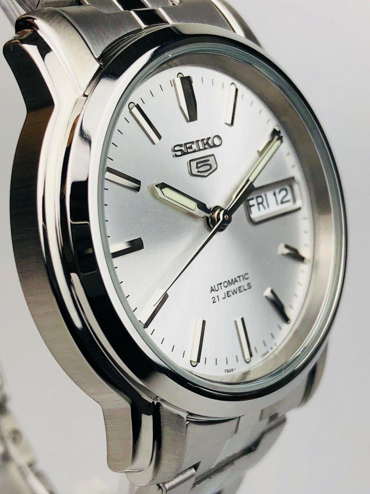 Seiko 5 Automatic Silver Dial Stainless Steel Bracelet Men's Watch SNKK65K1