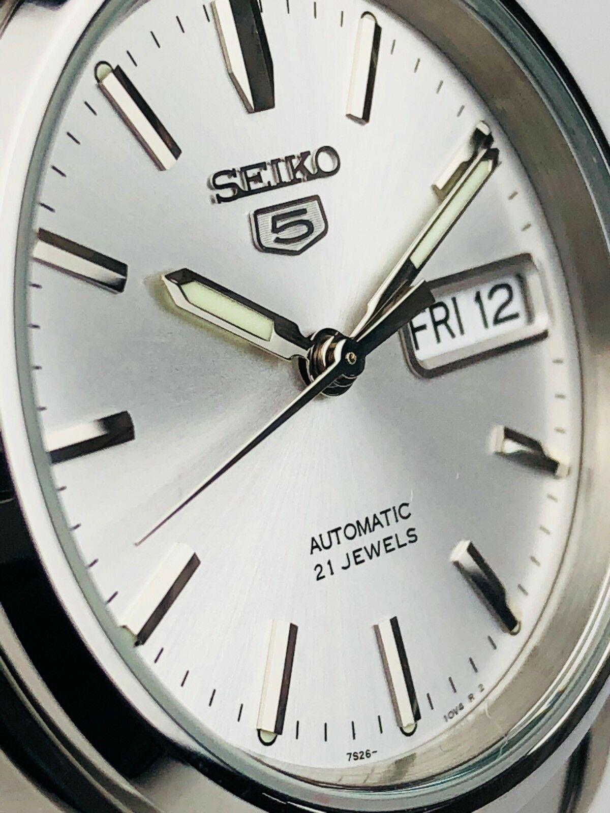 Seiko 5 Automatic Silver Dial Stainless Steel Bracelet Men's Watch SNKK65K1