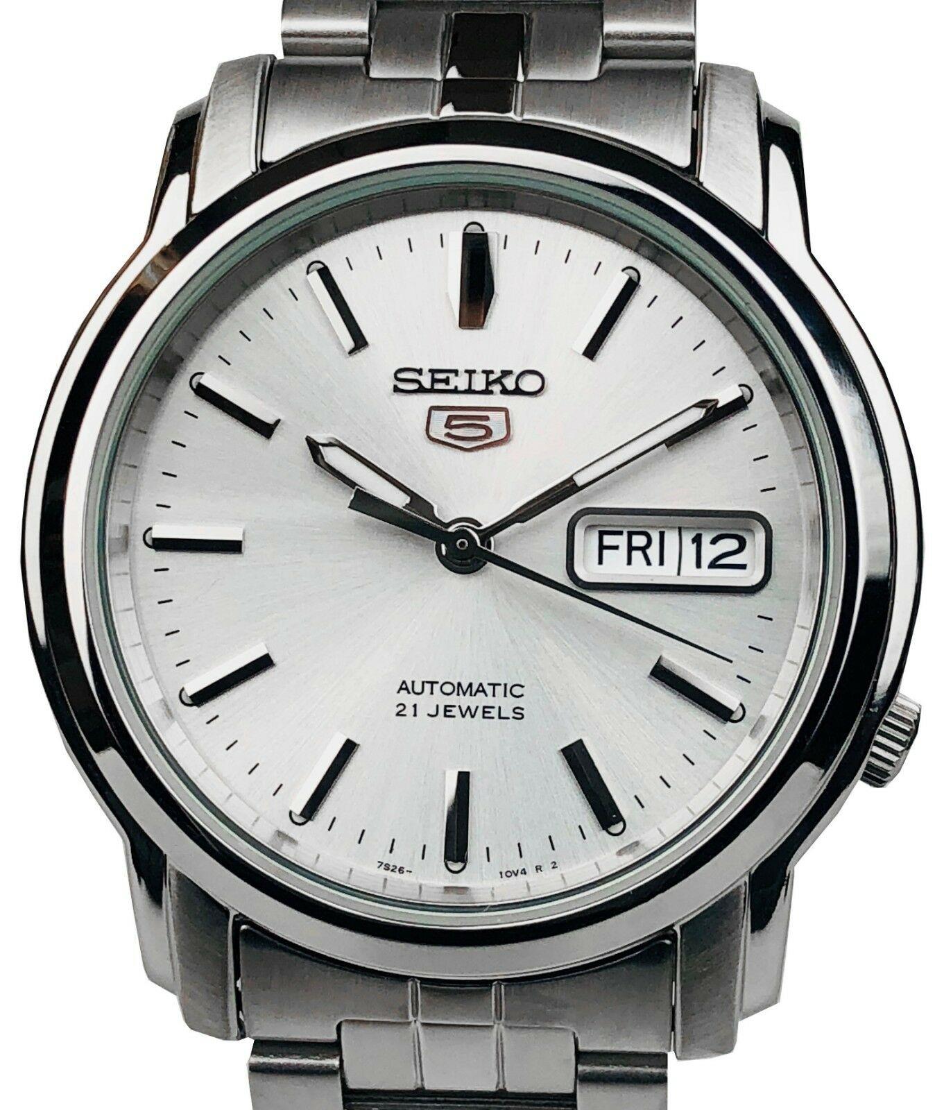 Seiko 5 Automatic Silver Dial Stainless Steel Bracelet Men's Watch SNKK65K1
