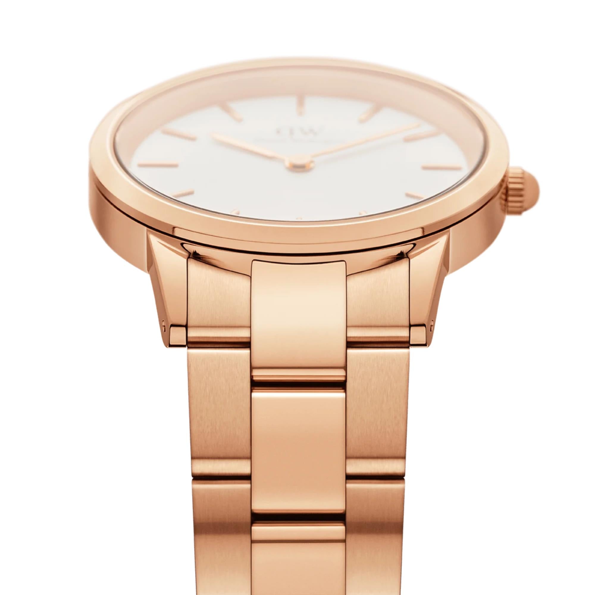 Daniel Wellington Iconic Link Quartz White Dial Steel Strap Women's Watch DW00100209