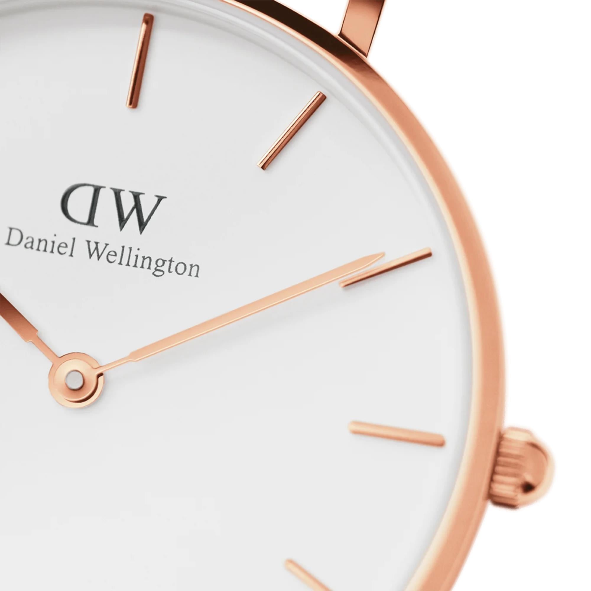 Daniel Wellington Petite Melrose Quartz Eggshell White Dial Steel Strap Women's Watch DW00100418