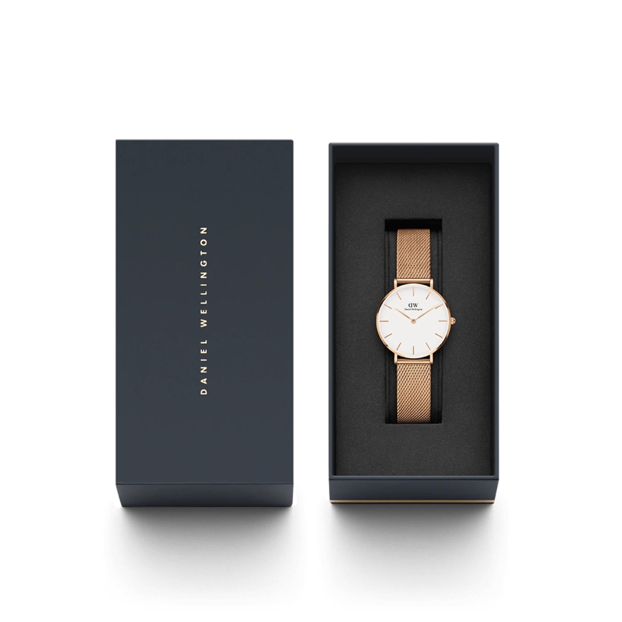 Daniel Wellington Petite Melrose Quartz Eggshell White Dial Steel Strap Women's Watch DW00100418