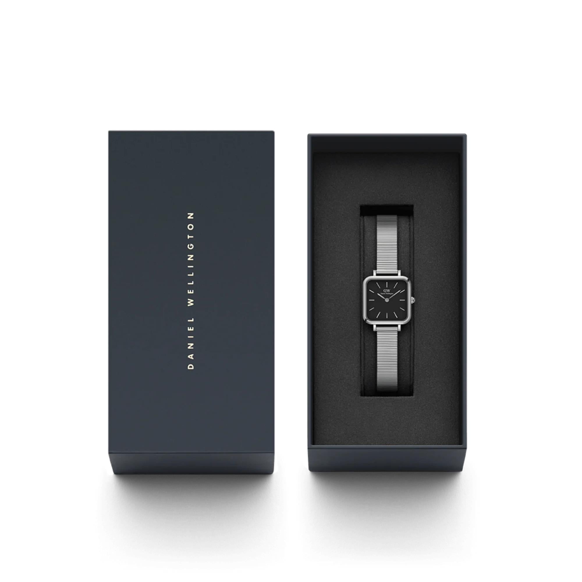 Daniel Wellington Quadro Studio Quartz Black Dial Steel Strap Women's Watch DW00100522