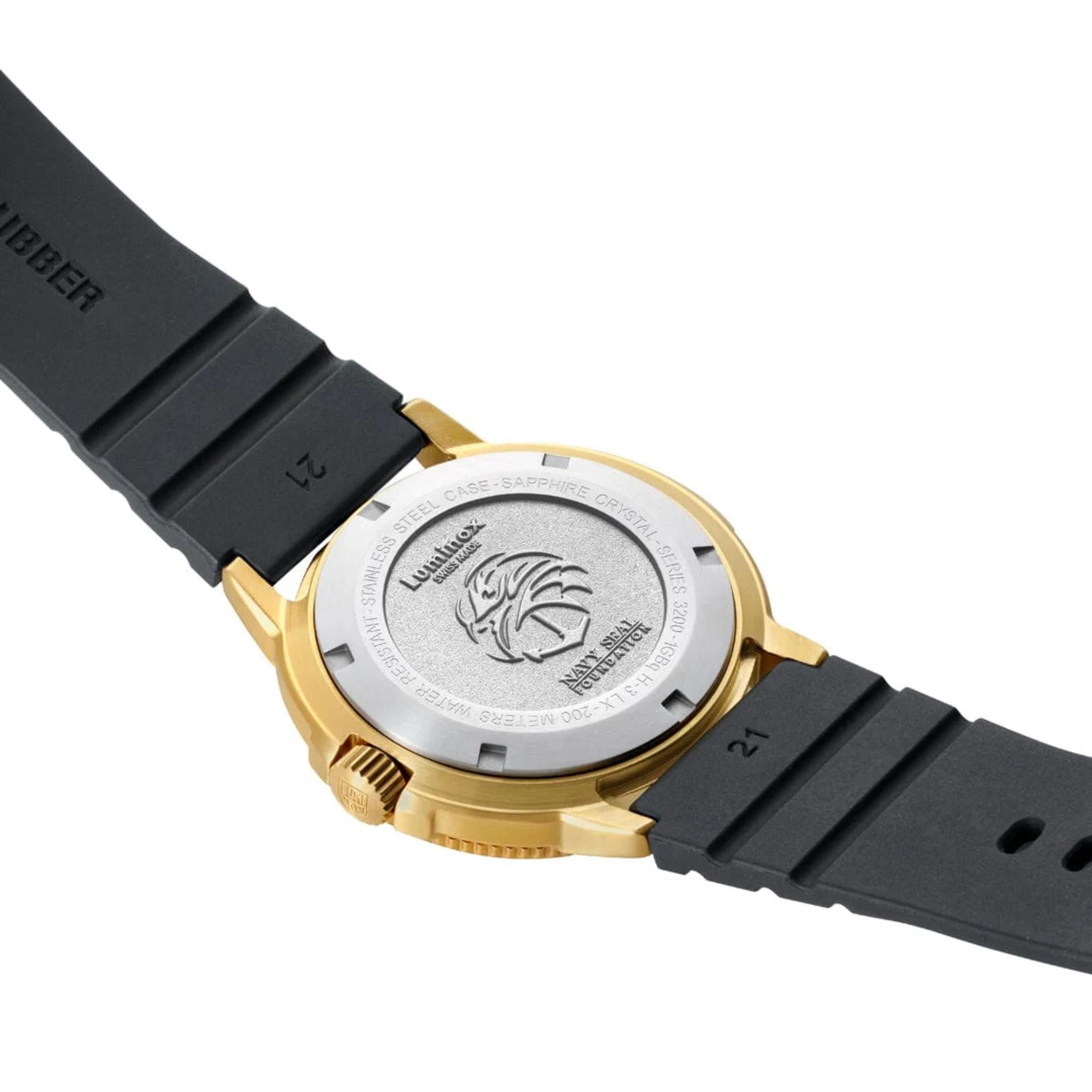 Luminox Navy Seal Foundation Series Quartz Black Dial Rubber Strap Men's Watch XS.3221.NSF