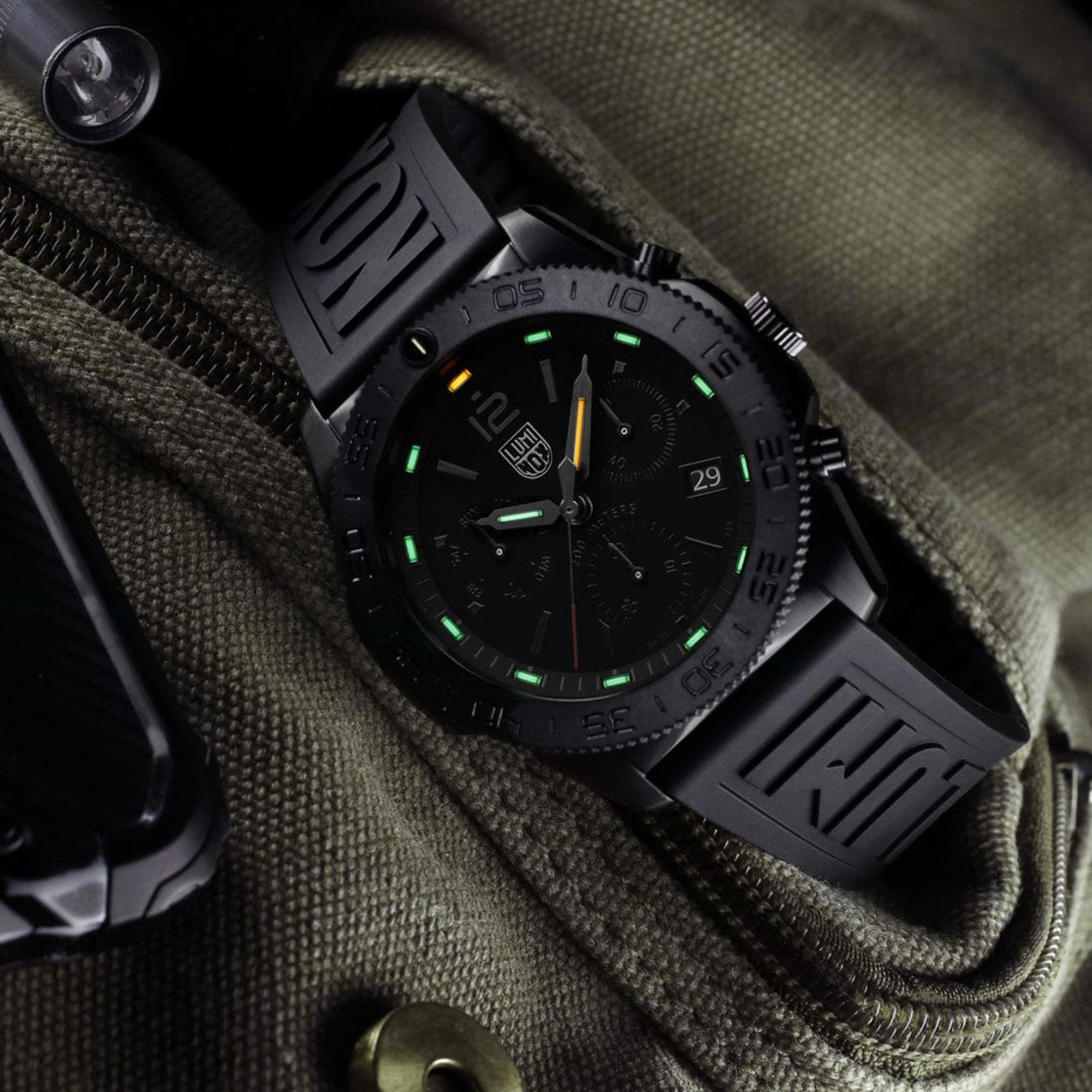 Luminox Pacific Diver Chronograph Series Black Dial Rubber Strap Men's Watch XS.3141.BO.1.SET