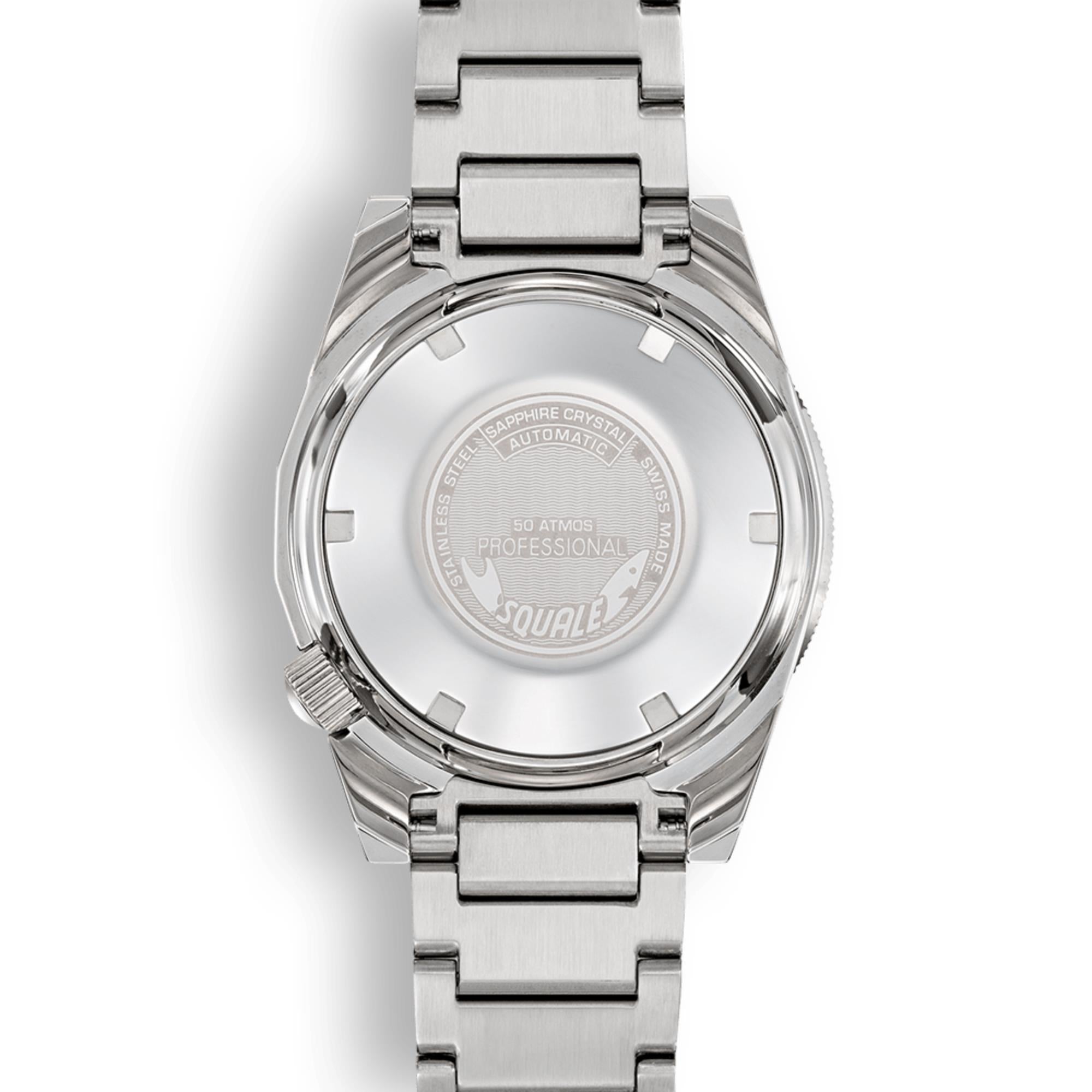 Squale 1521 Full Luminous Automatic Super-Luminova Dial Steel Strap Men's Watch 1521FULL.SQ20L