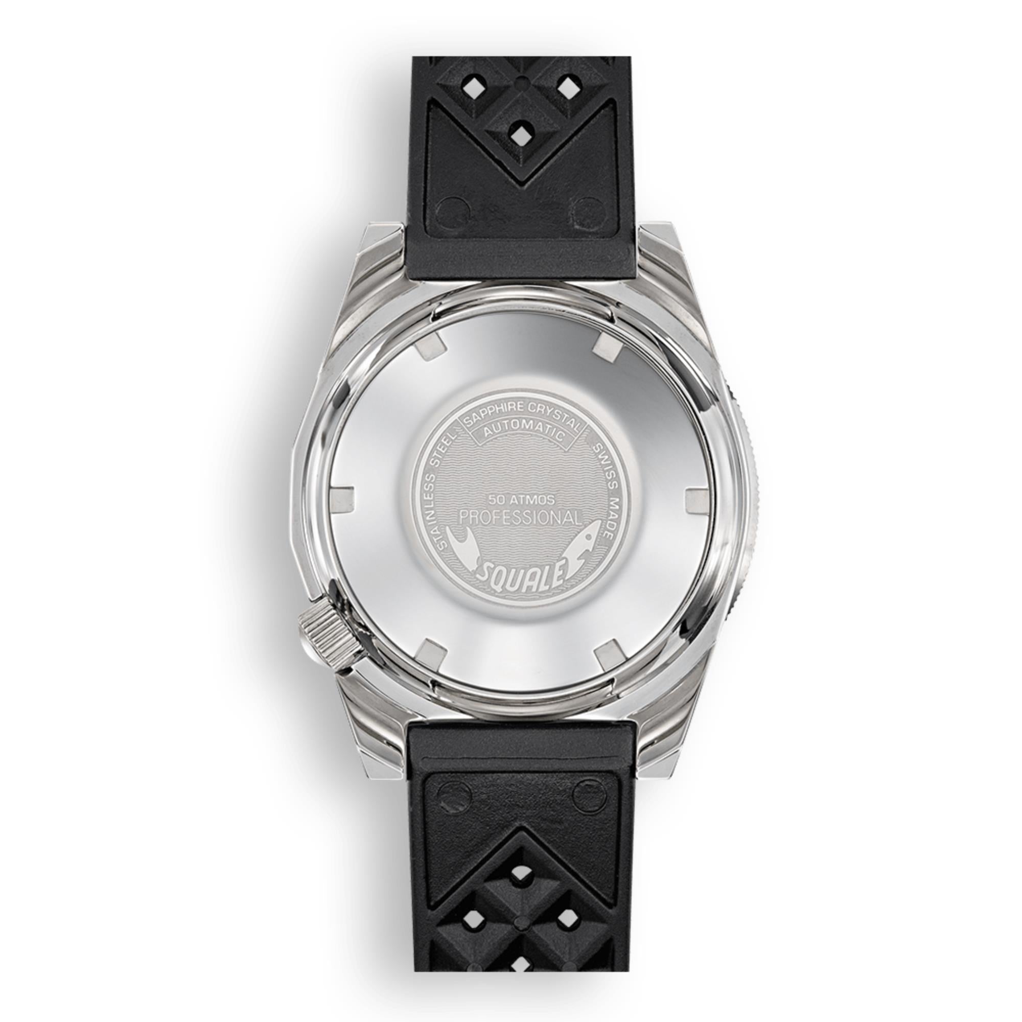 Squale 1521 Full Luminous Militaire Automatic White Dial Rubber Strap Men's Watch 1521FUMIWT.HT