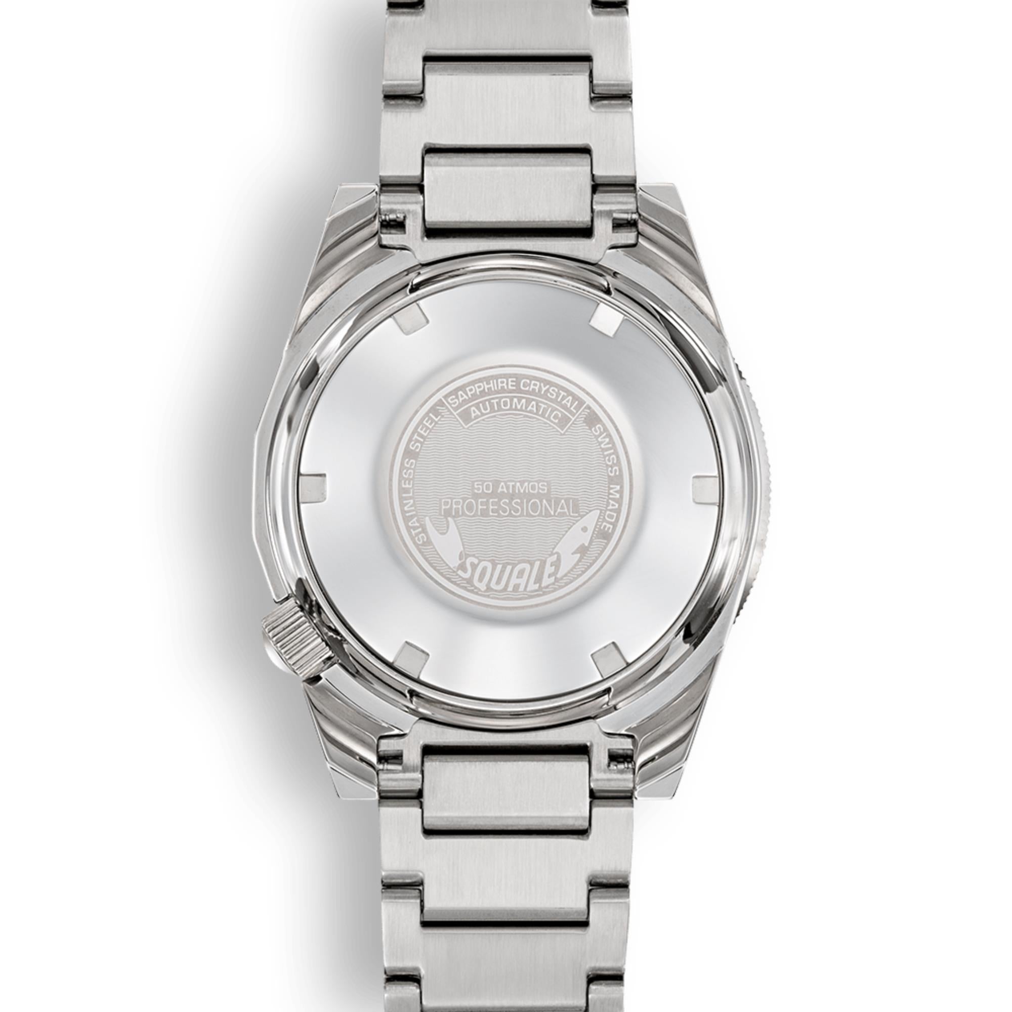Squale 1521 Full Luminous Militaire Automatic White Dial Steel Strap Men's Watch 1521FUMIWT.SQ20L