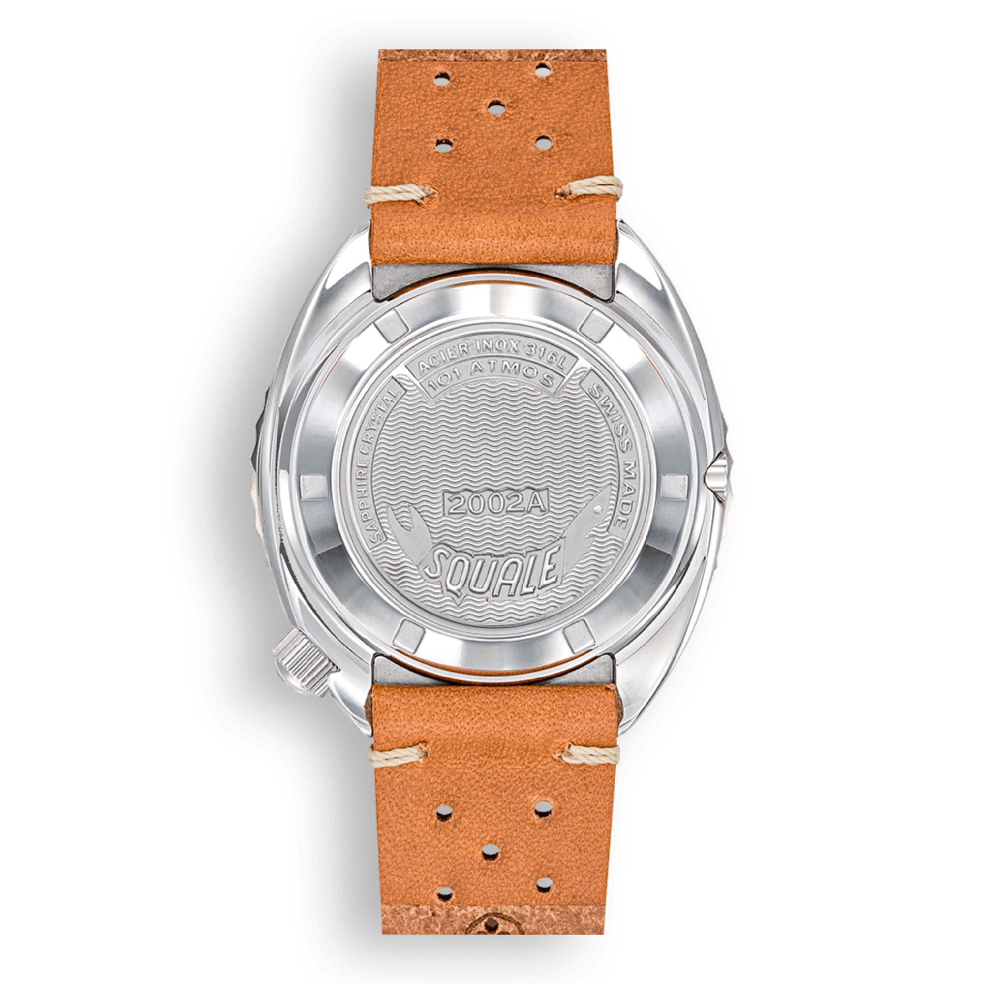 Squale 2002 Automatic Blue Dial Leather Strap Men's Watch 2002.SS.BL.BL.PTC