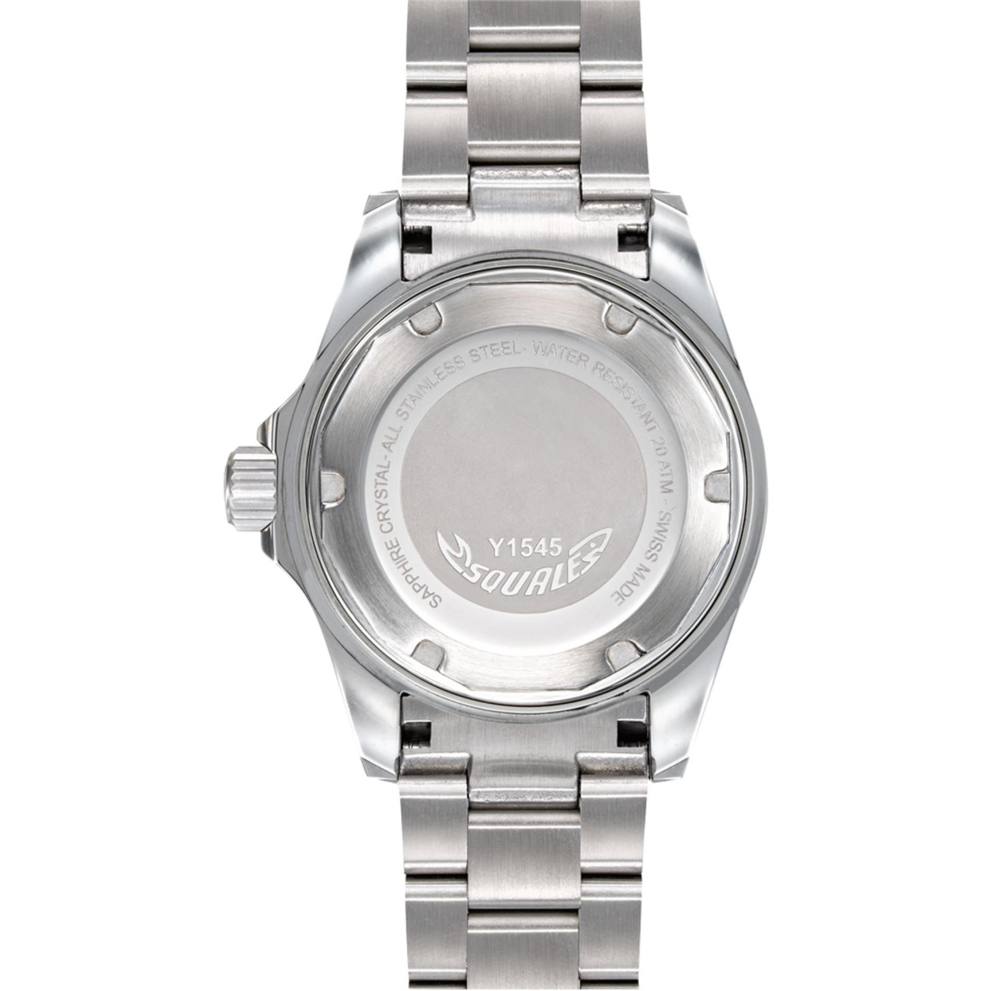 Squale 1545 Automatic Black Dial Steel Strap Men's Watch Y1545SILVE.AC