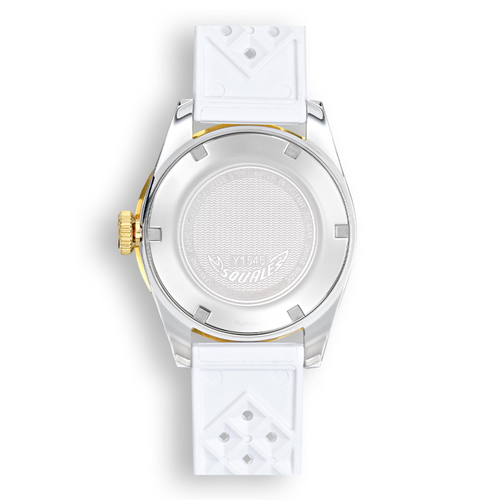 Squale 1545 Automatic White Dial Rubber Strap Men's Watch 1545WTWT.HTW