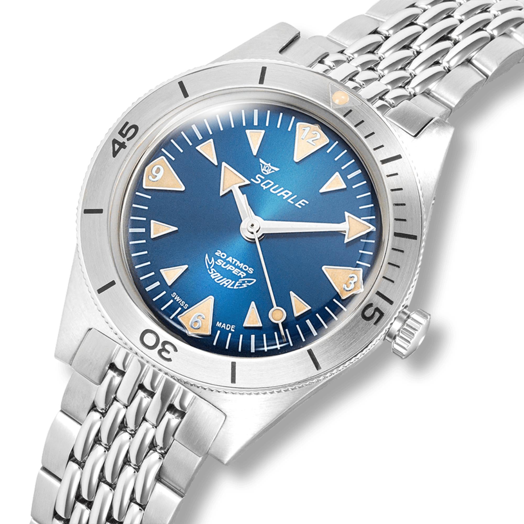 Squale Super-Squale Big Arrows Automatic Blue Dial Steel Strap Men's Watch SUPERSSABL.AC